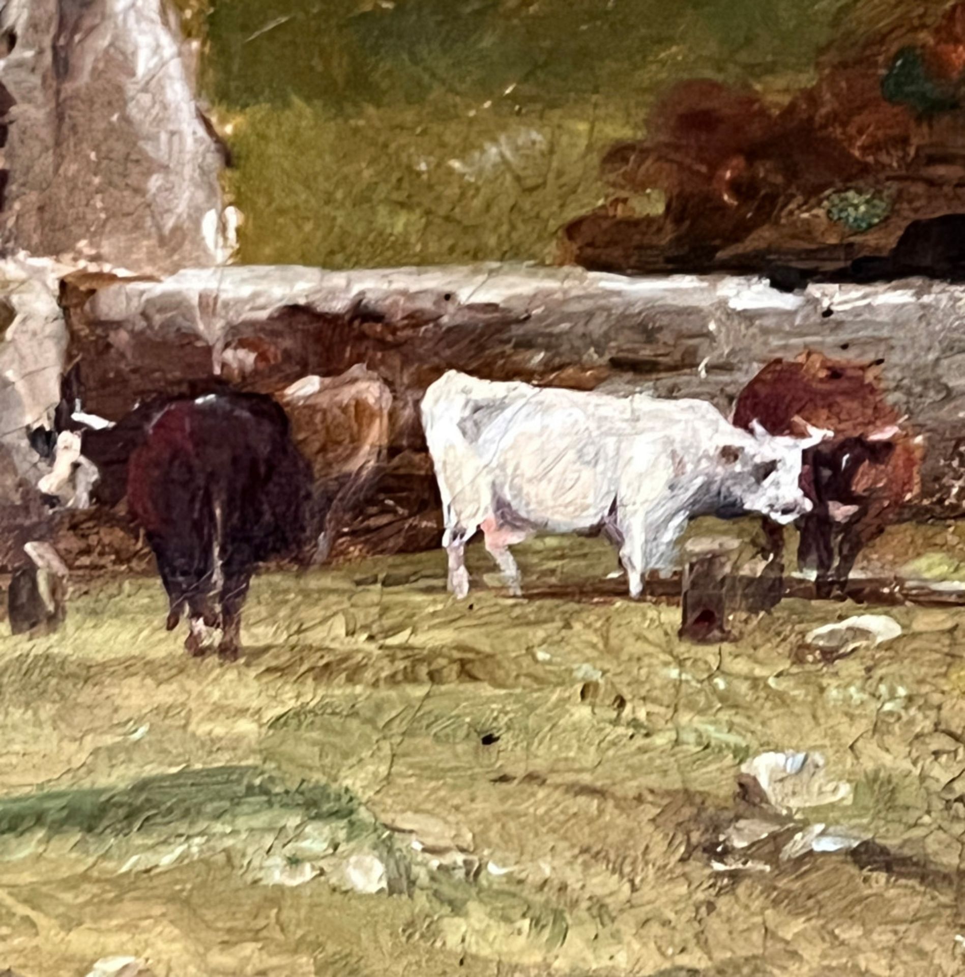 Adam BARLAND (c.1843-1916), Landschaft mit Gehöft, Weide und Kühen, monogrammiert, Öl/Lwd (aufgez.), - Image 2 of 7