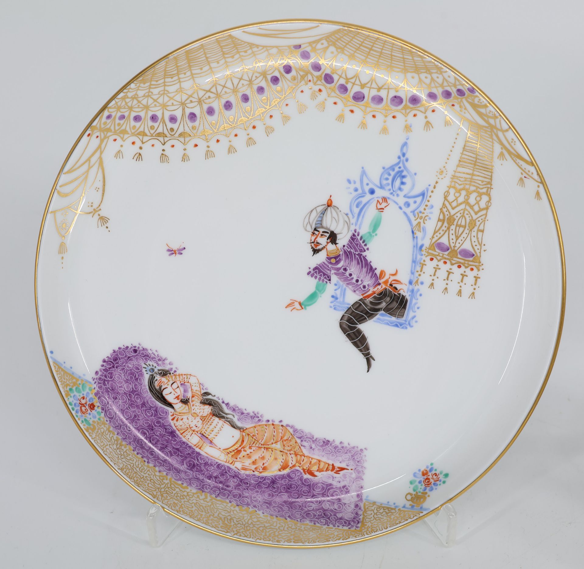 Konvolut Meissen 1001 Nacht, Porzellan, Schwertermarke Meissen: 1 x Speiseteller, D 25 cm; 1 x - Bild 2 aus 9