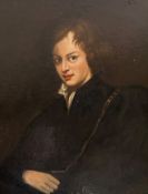 Portrait eines jungen Mannes, 19. Jh., Leinwand auf Holz stabilisiert, 80 x 64 cm