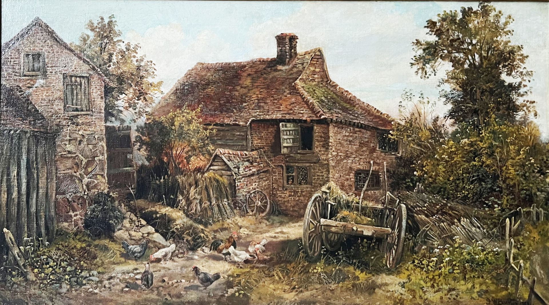 Drei Gemälde: Carl Dölcher (österr. Landschaftsmaler des 19. Jhds.), Hirsche in Waldlandschaft, - Bild 3 aus 19