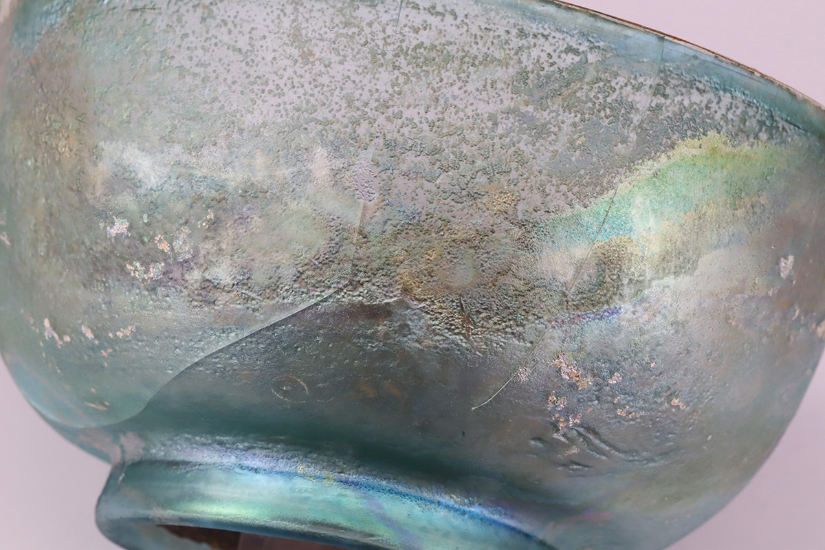 Konvolut von 2 antiken Glasschalen, Sammlungsauflösung (Angaben aus privatem Sammlungskatalog Otto - Image 3 of 7