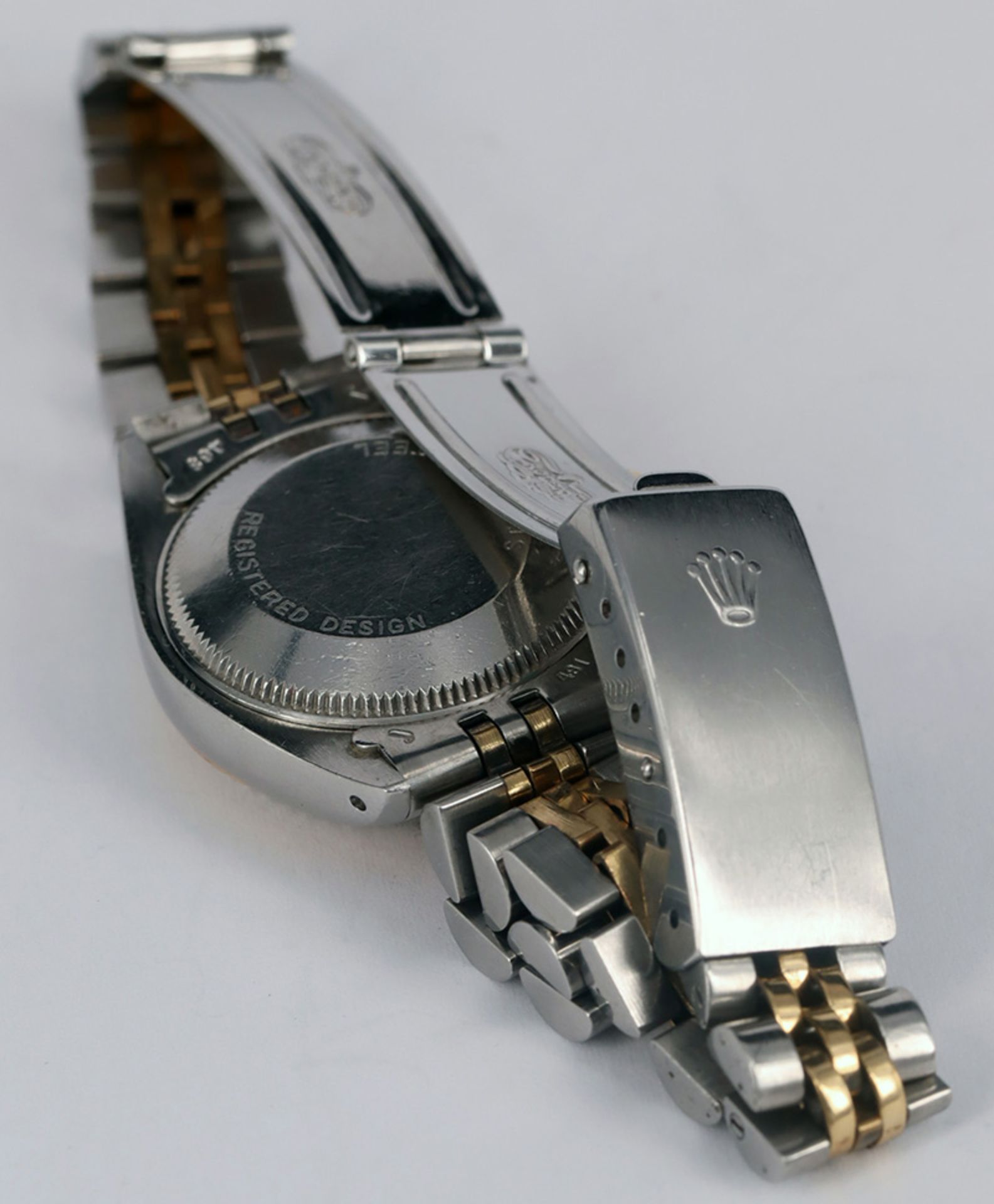 Rolex Damenarmbanduhr, Oyster Perpetual Date, bicolor, Zifferblatt mit Krone auf der 12, großer - Image 3 of 5