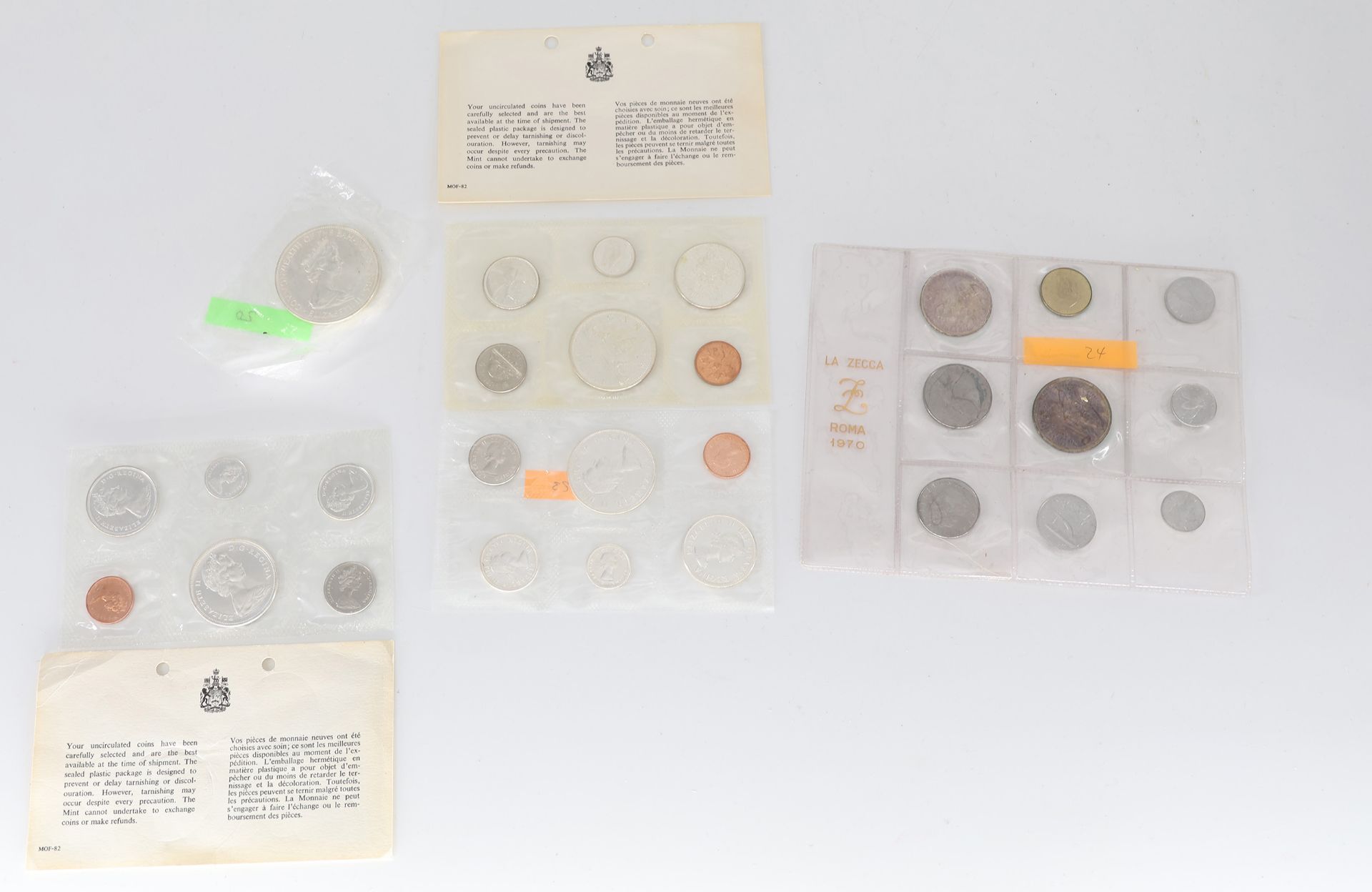 Konvolut Münzen, Münzsatz Canada, 1963, Italien 1970; Canada 1965, Canada 1867 - 1967, 1 x Bahama