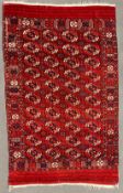 Ortientteppich, Yamud, ca. 1920, Alters- und Gebrauchsspuren, 295 x 195 cm. Oriental rug, Yamud,