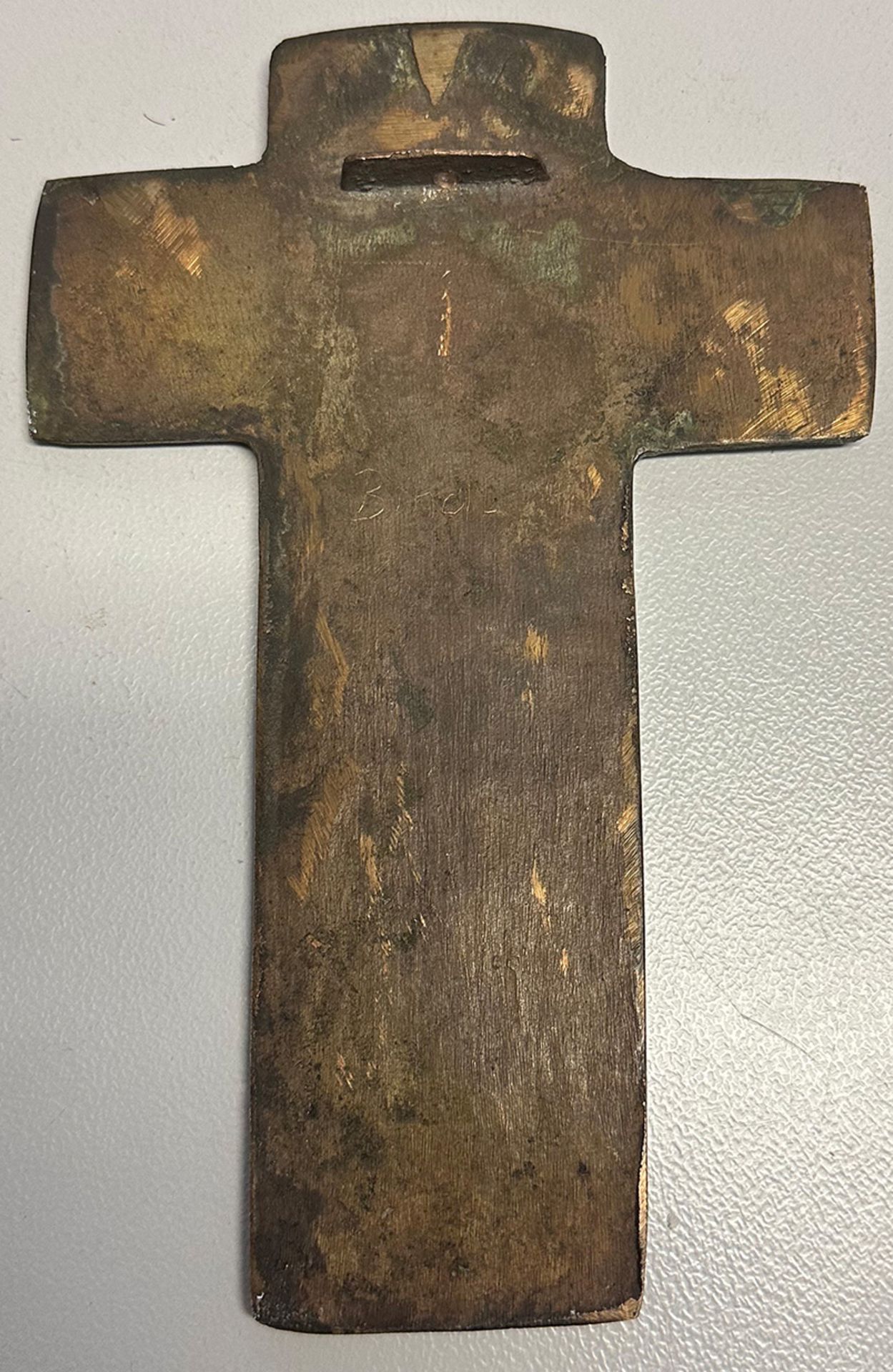 Bronzekreuz, 20. Jh., H 20,5 x 13,5 cm - Image 2 of 2