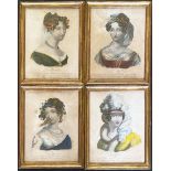 Die vier Jahreszeiten, um 1800, "Le Printemps / L'Eté / L'Automne / L'Hiver", 4 kolorierte