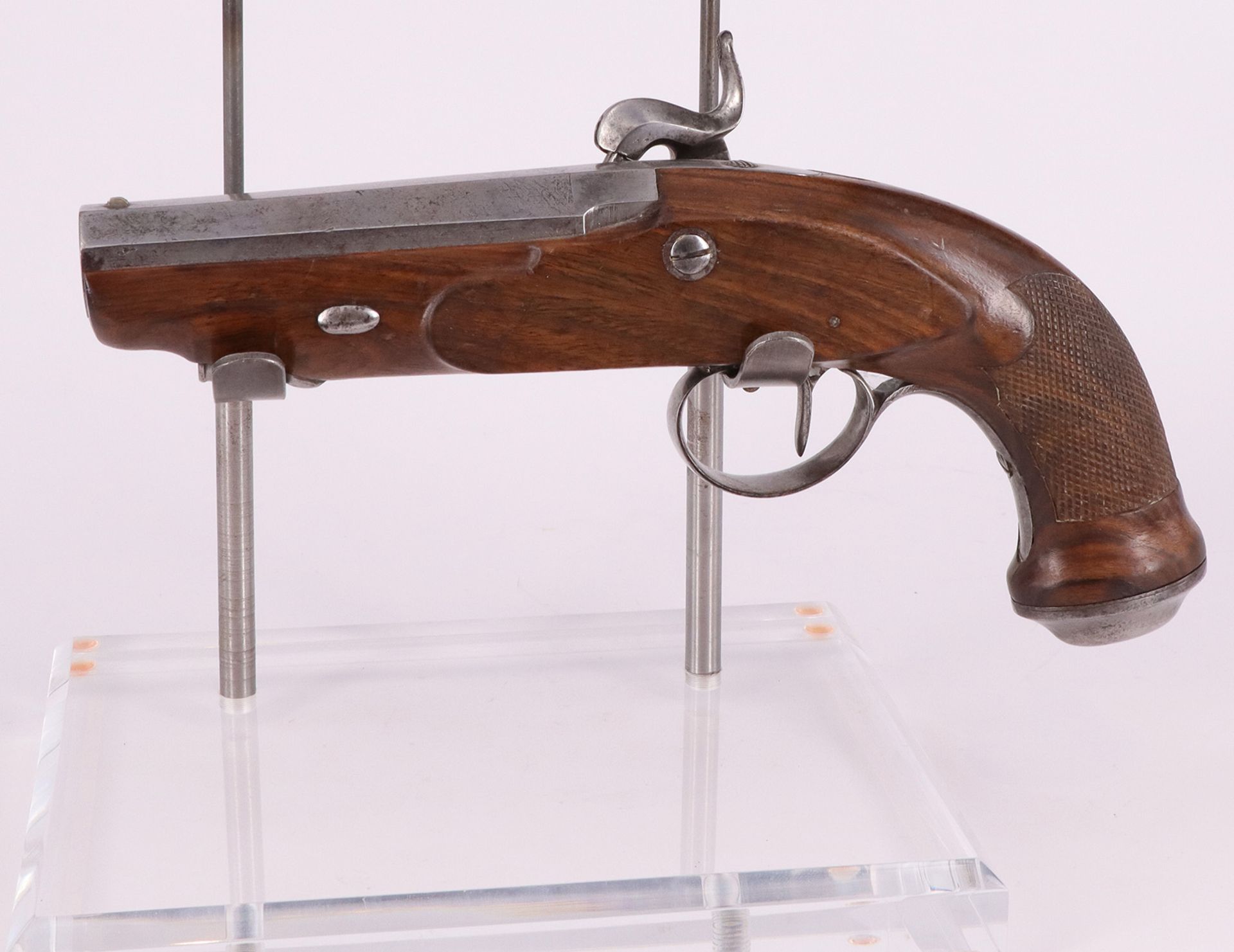 Perkussionswaffe, Reisepistole, um 1850, Natale, L 21,5 cm. Percussion gun, travel pistol, around - Image 3 of 7