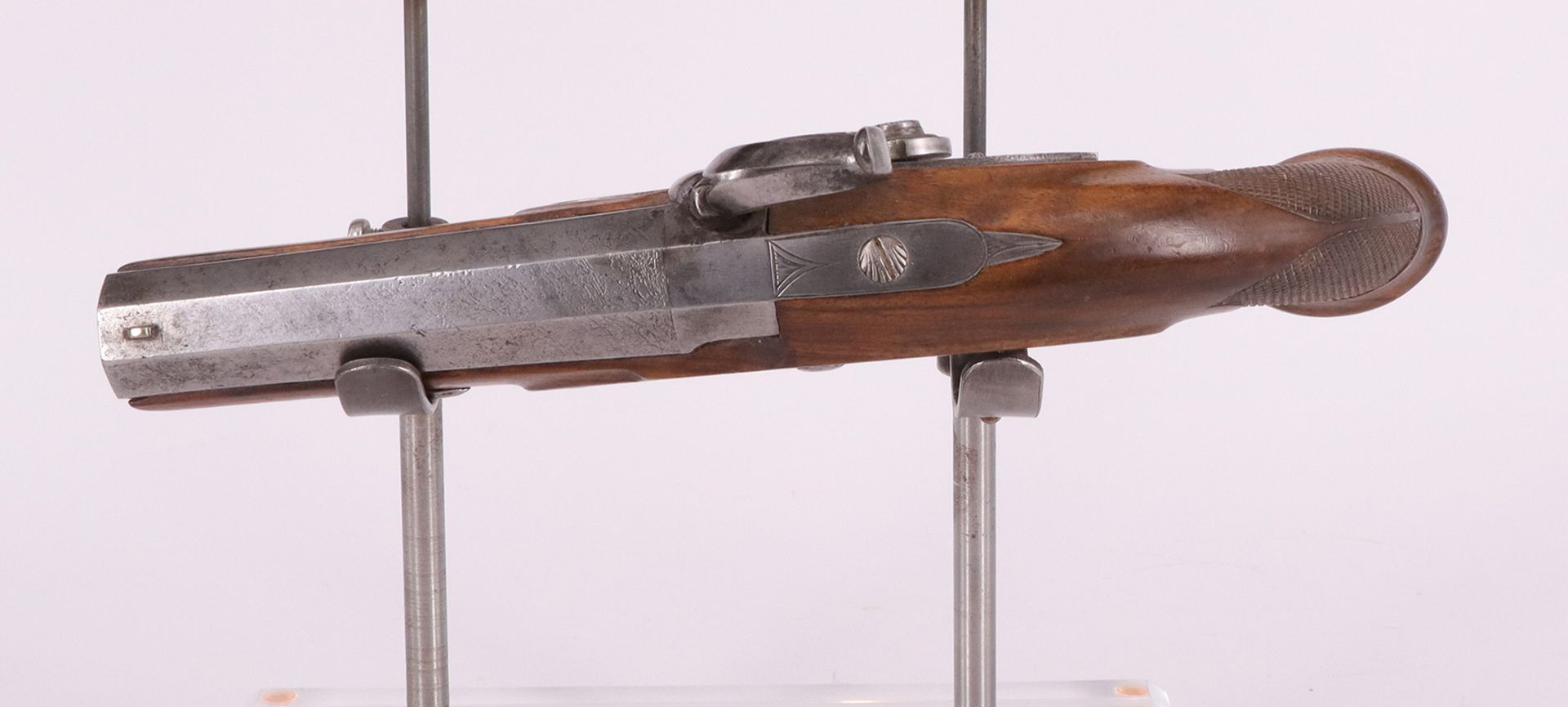 Perkussionswaffe, Reisepistole, um 1850, Natale, L 21,5 cm. Percussion gun, travel pistol, around - Image 6 of 7