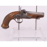 Perkussionswaffe, Reisepistole, um 1850, Natale, L 21,5 cm. Percussion gun, travel pistol, around