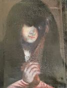 Maria. Mutter Gottes. Unbekannter Maler um 1870, Öl/Lwd, 45 x 36 cm