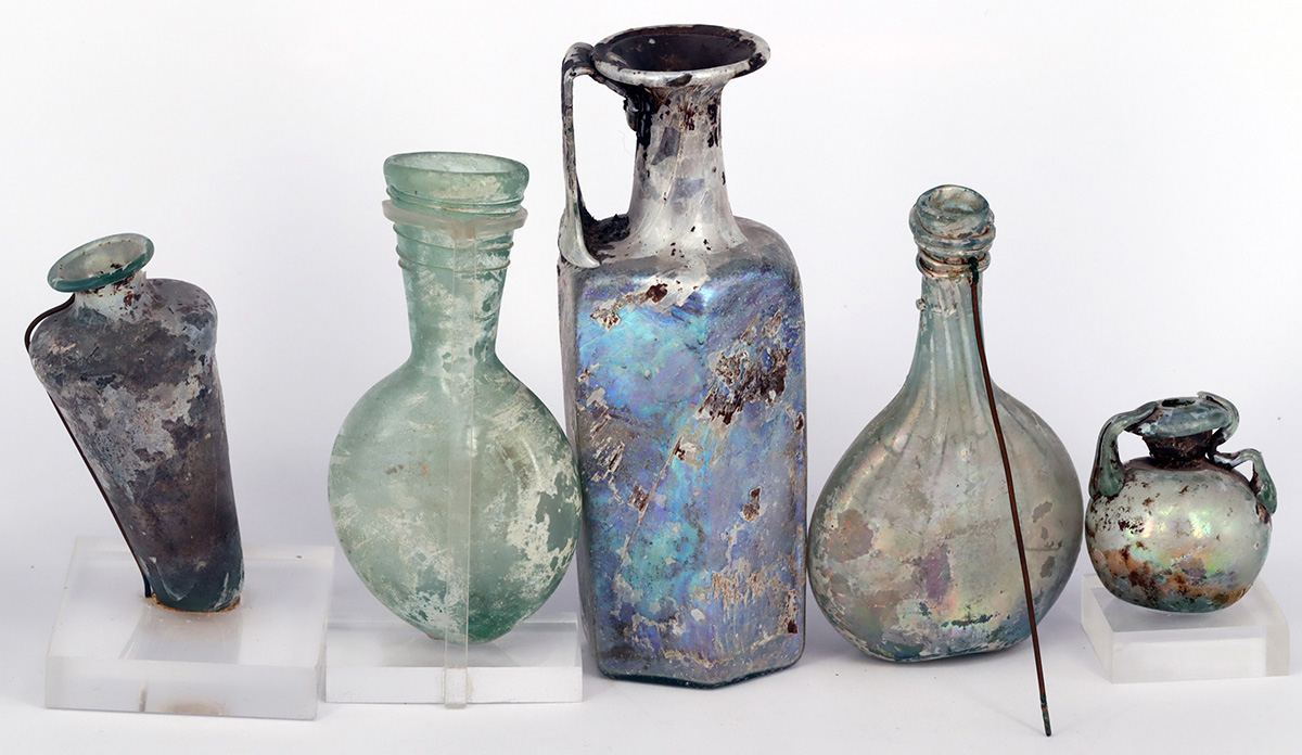 Konvolut von 5 antiken Glasobjekten, Sammlungsauflösung (Angaben aus privatem Sammlungskatalog - Image 3 of 6