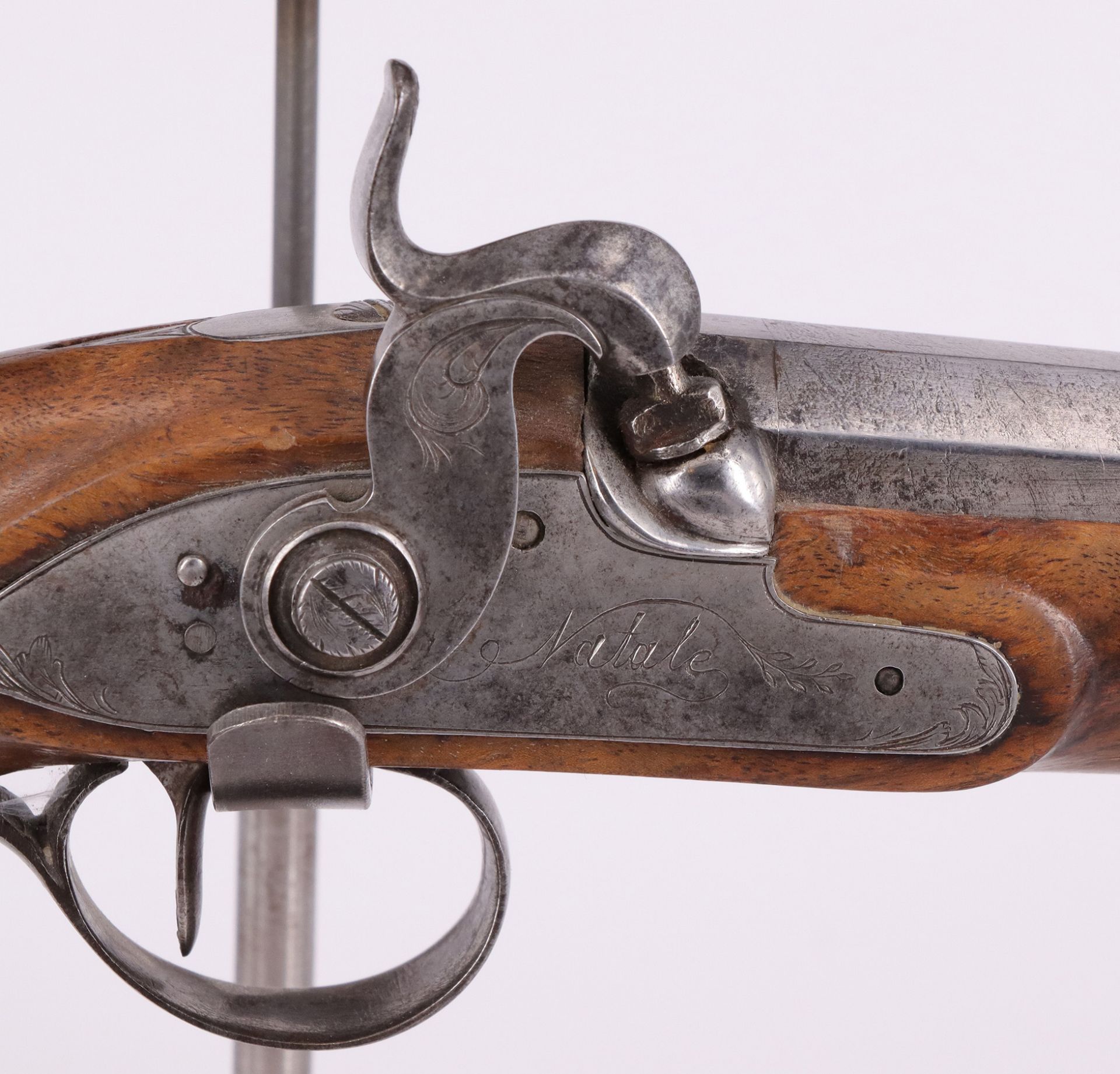 Perkussionswaffe, Reisepistole, um 1850, Natale, L 21,5 cm. Percussion gun, travel pistol, around - Image 5 of 7