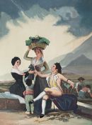 "Die Ernte", 2. Hälfte 20. Jh., Kopie nach Francisco de Goya (1746-1828), Gouache auf
