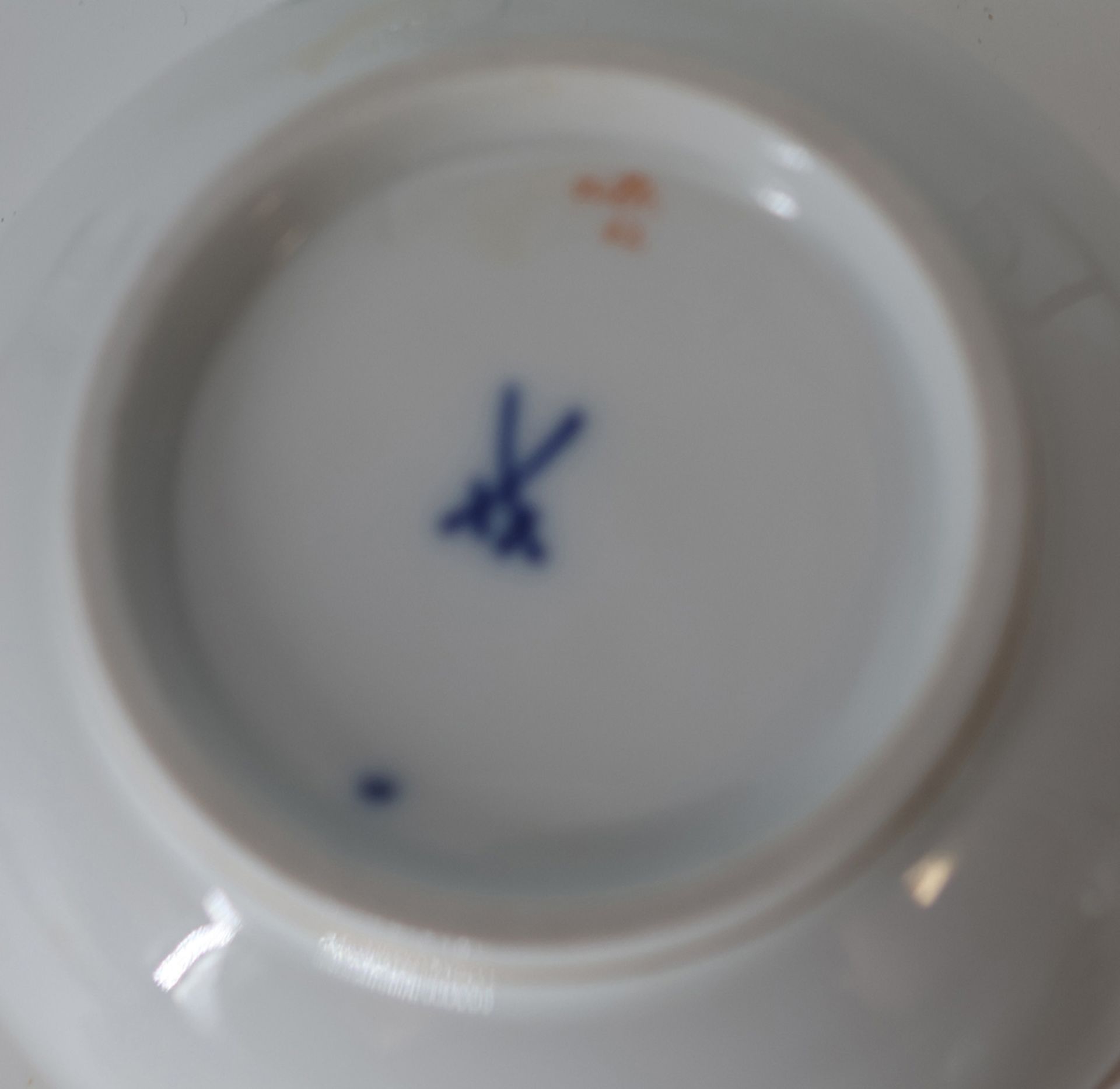 Kaffeeservice Porzellan, Meissen, Goldrand, feine Malerei mit Vögeln und Insekten, Schwertermarke - Image 7 of 8