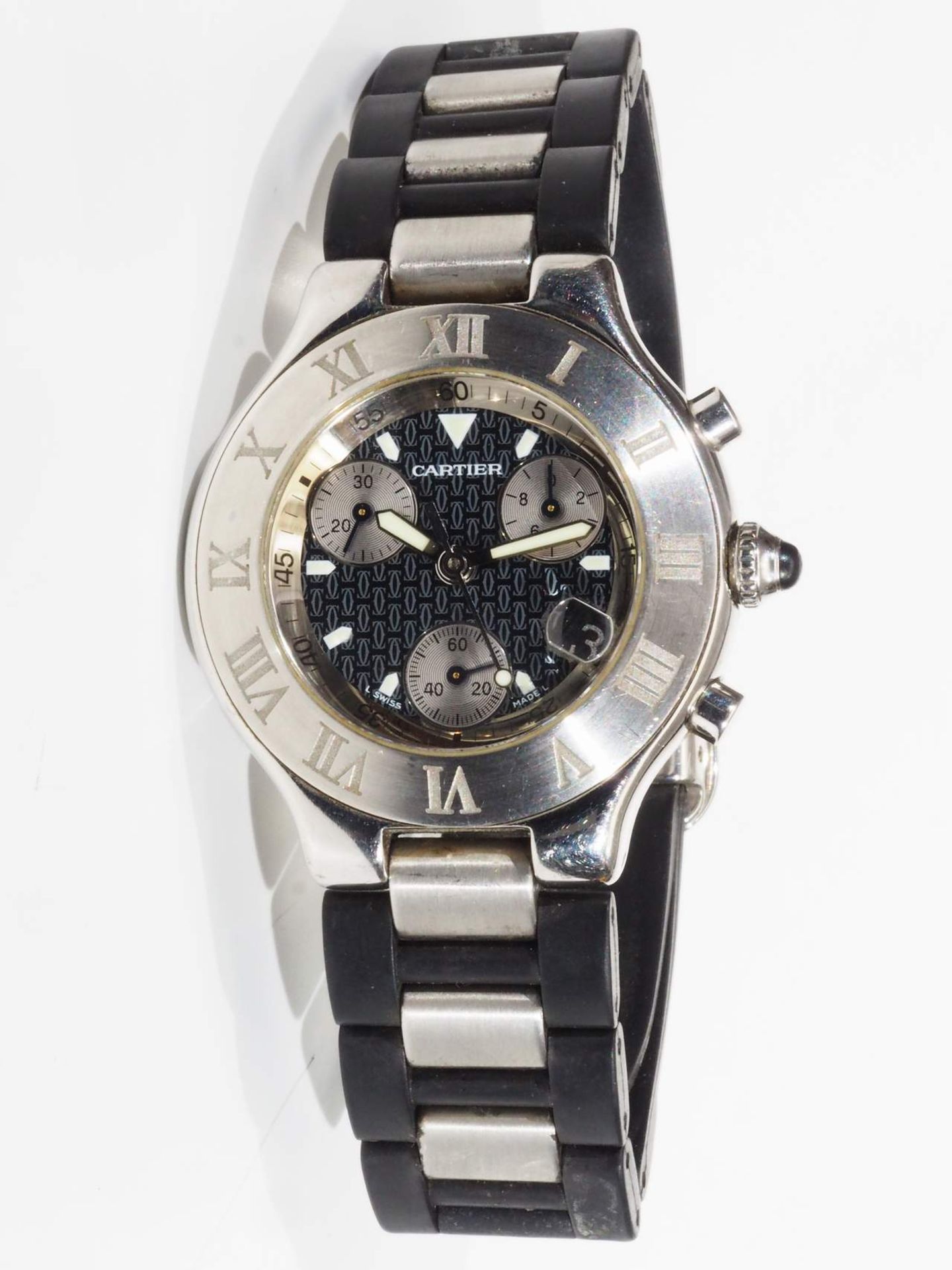 Herrenarmbanduhr/Unisex "Cartier must 21 Chronograph". - Image 4 of 8