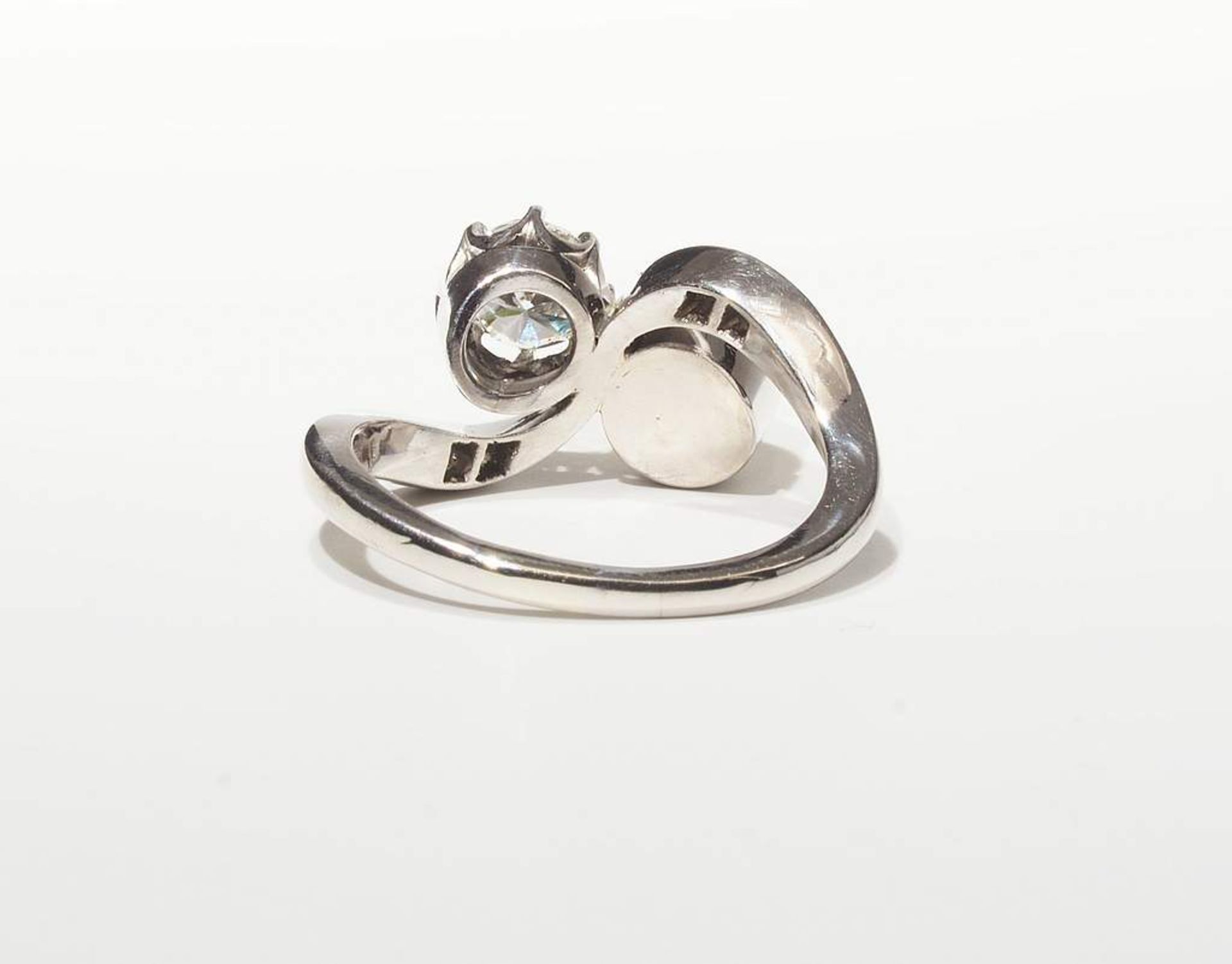 Ring mit Brillanten, Diamanten und Zuchtperle. - Image 5 of 8