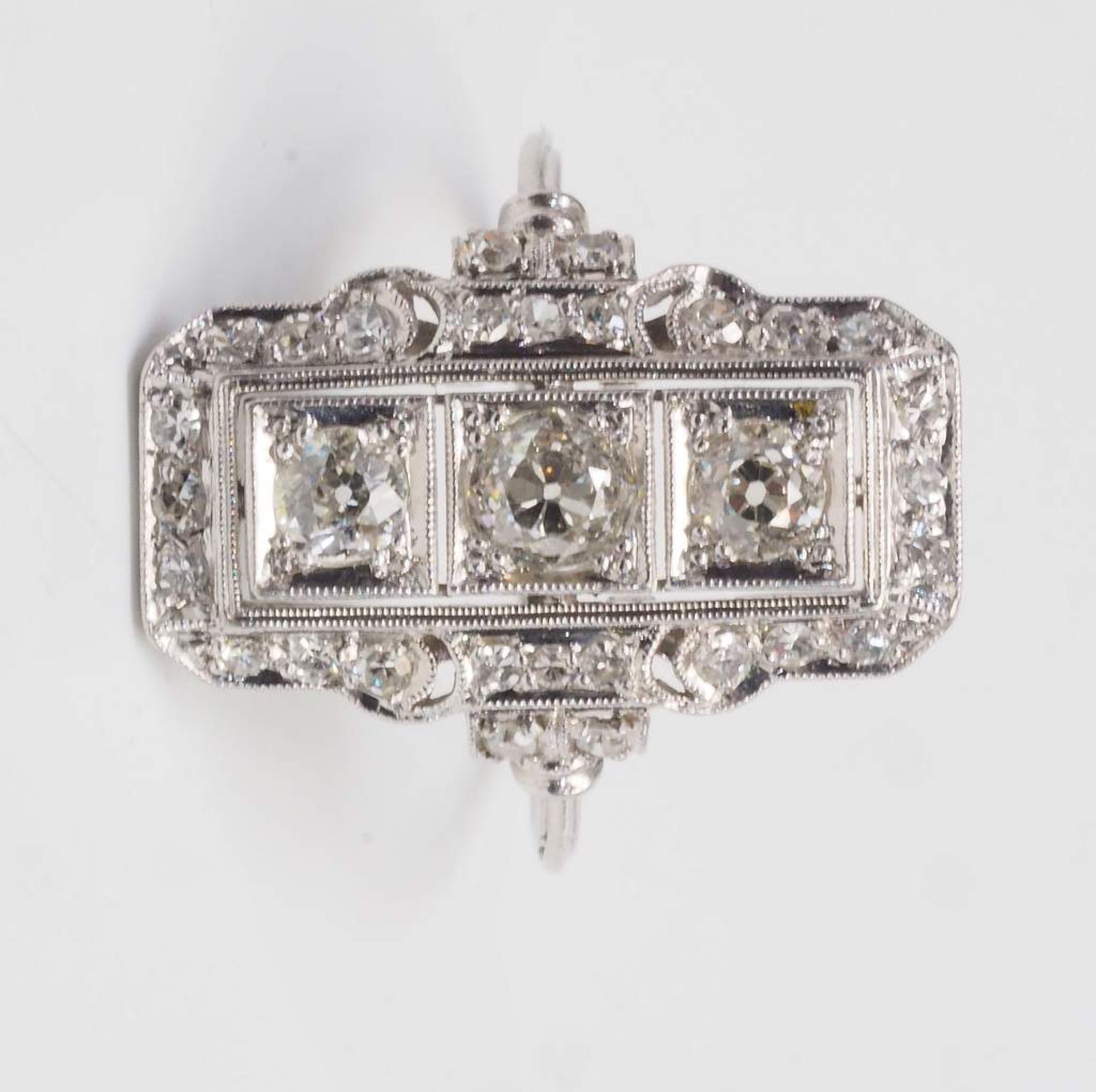 Art Déco Ring mit drei Diamanten, - Image 3 of 6