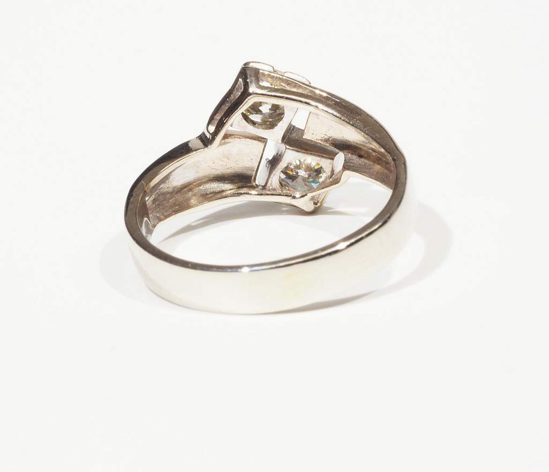 Ring, 585er Weißgold, mit zwei Brillanten. - Image 5 of 7