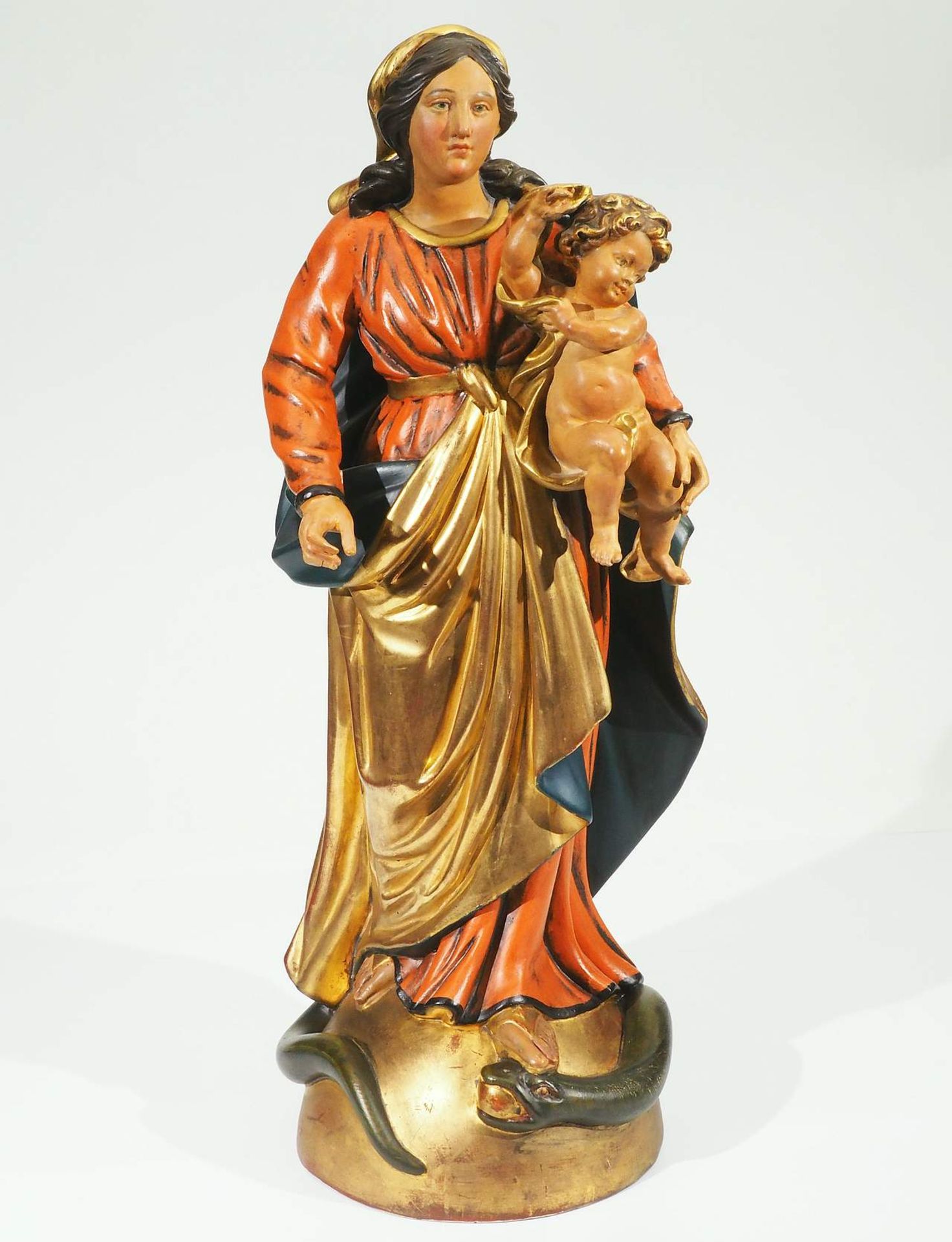 Schnitzfigur "Maria Immaculata mit Jesuskind" im Barockstil. - Image 2 of 7