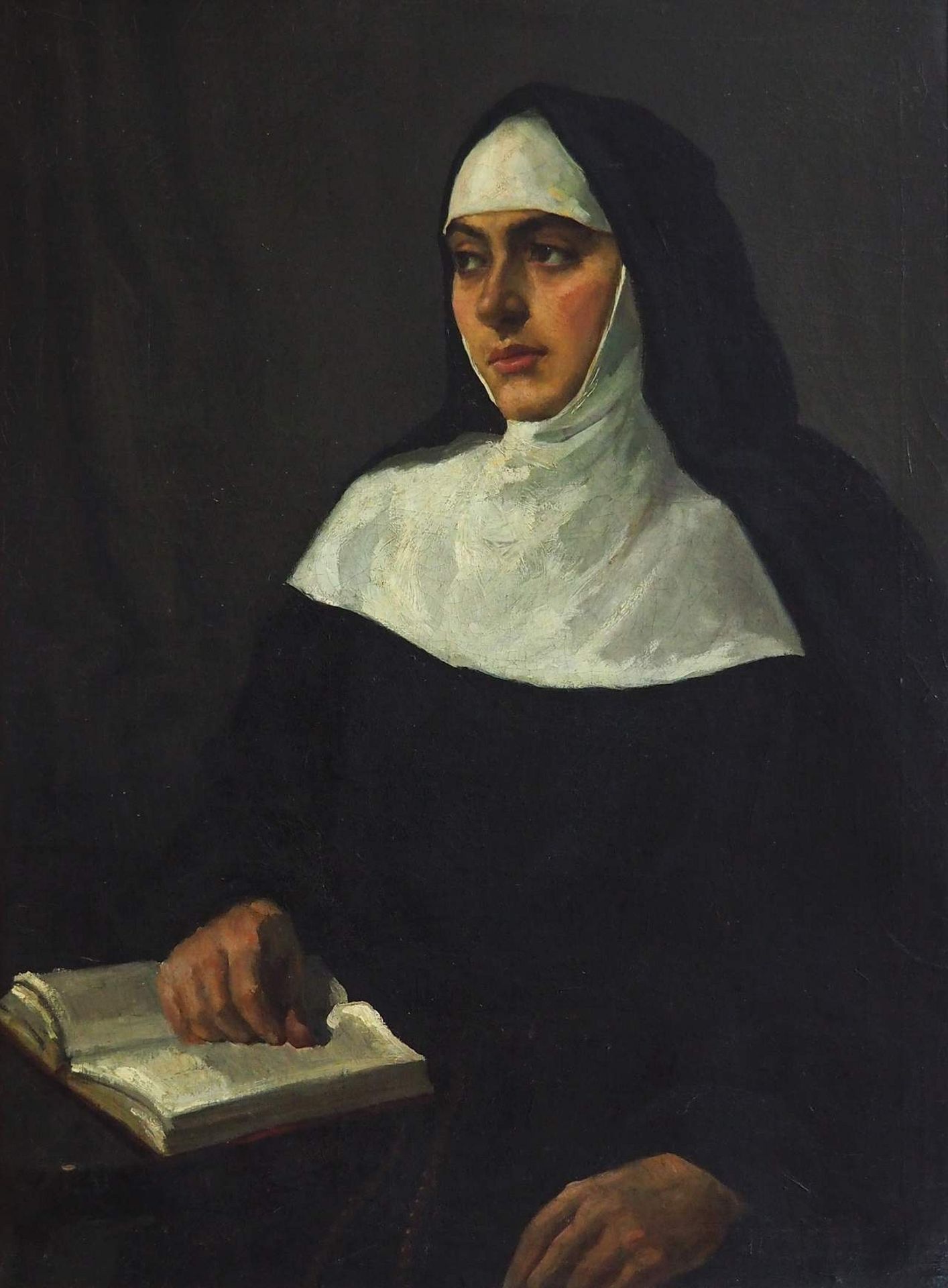 TRÜBNER, Wilhelm zugeschrieben. Porträt einer Ordensschwester/Nonne. - Image 2 of 5