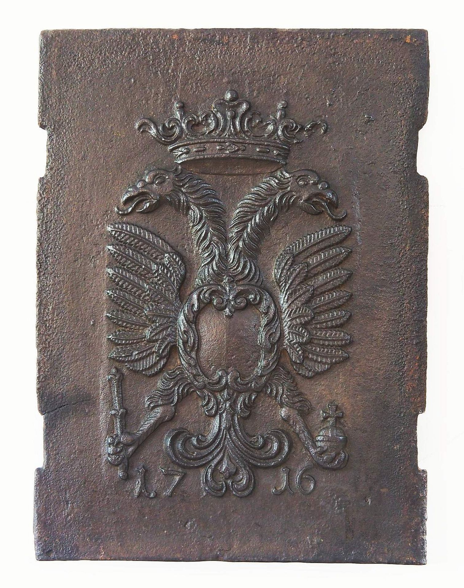 Gusseiserne Kaminplatte, wohl Anfang 19. Jahrhundert.  - Bild 2 aus 5
