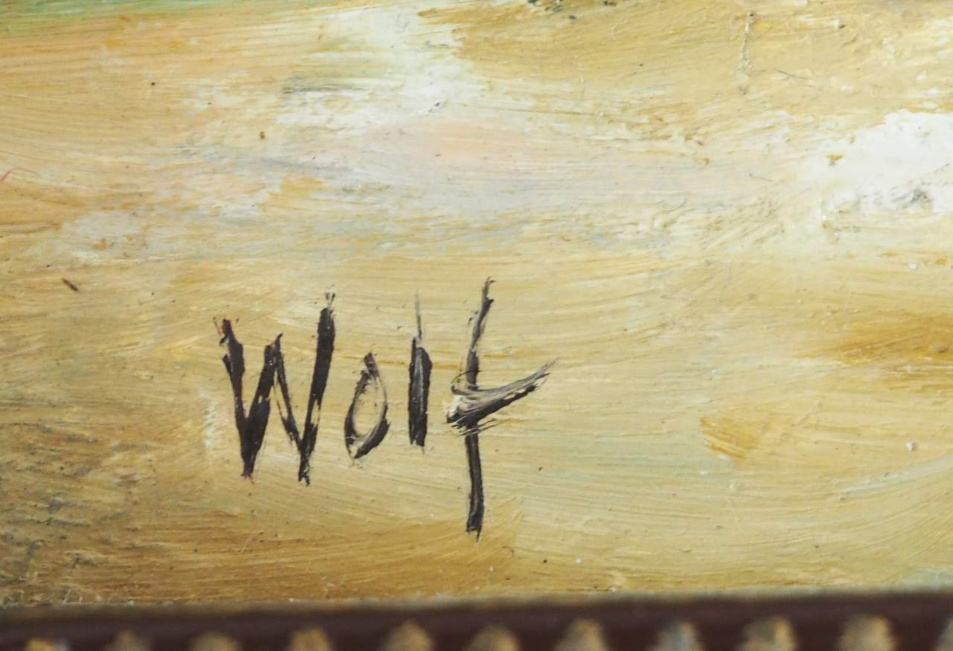 Drei Gemälde aus Sammlungsauflösung, alle signiert "Wolf". - Image 7 of 7