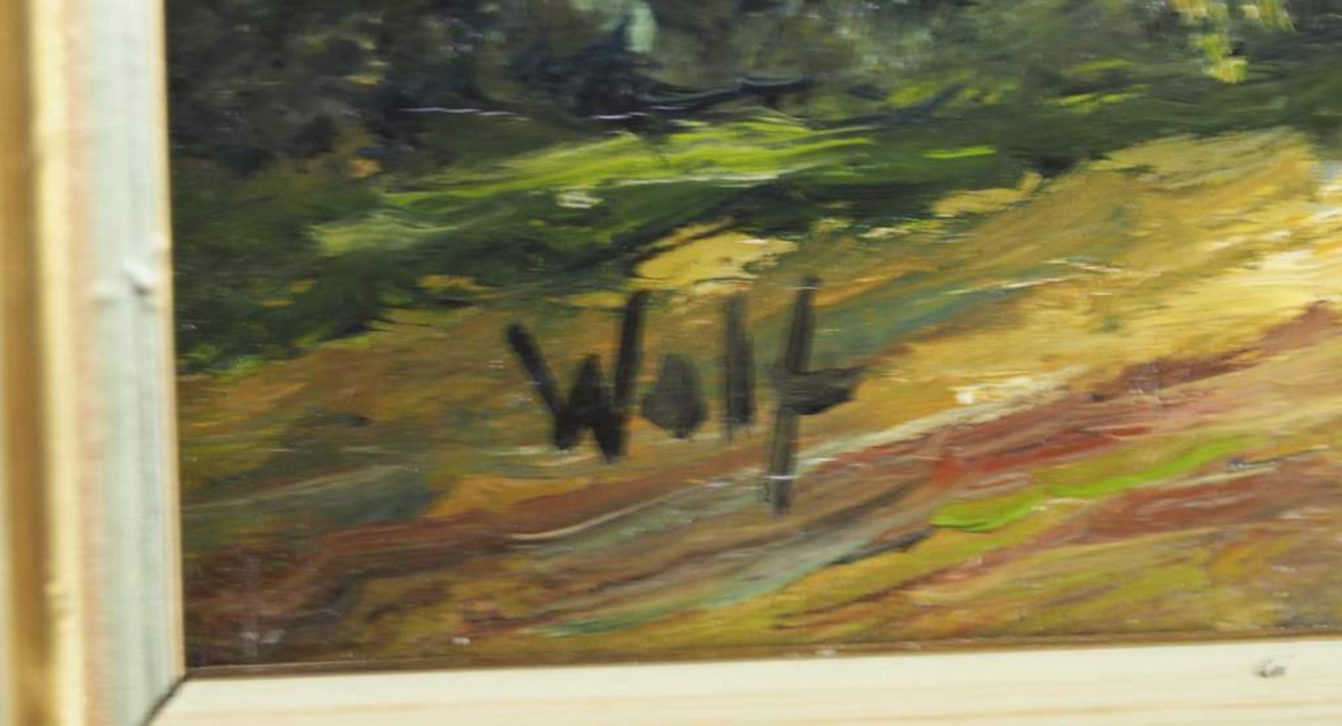 Drei Gemälde aus Sammlungsauflösung, alle signiert "Wolf". - Image 6 of 7