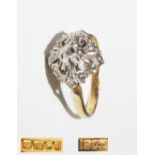 Ring mit Brillantbesatz, 750iger  Gold,  London punziert. 