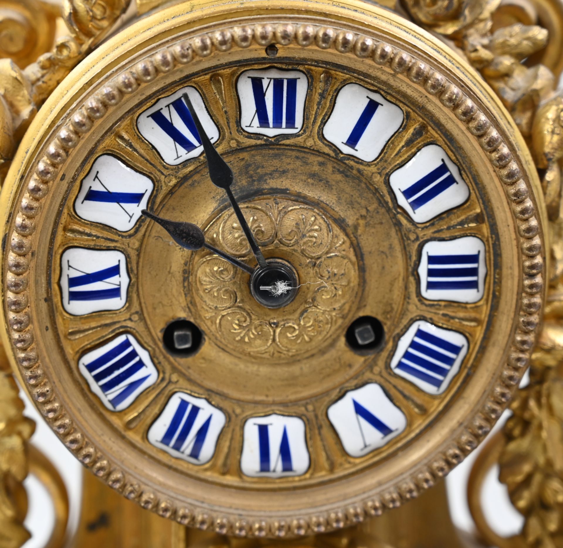 1 Kaminuhr/ Pendule 19.Jh. Frankreich, Uhrwerk rücks. gemarkt COHEN Frères Paris 3385, - Bild 2 aus 3