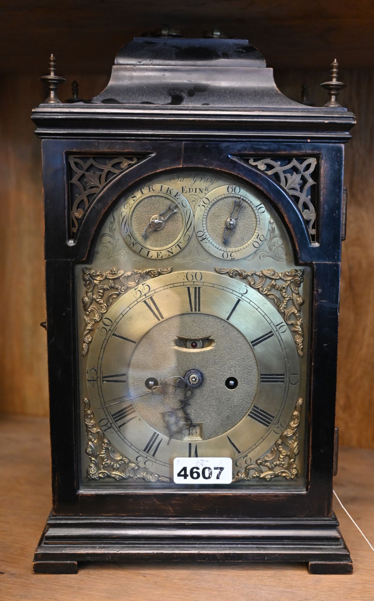 1 Stockuhr wohl Ende 18.Jh./19.Jh. England, Holzgehäuse ebonisiert, - Bild 5 aus 5