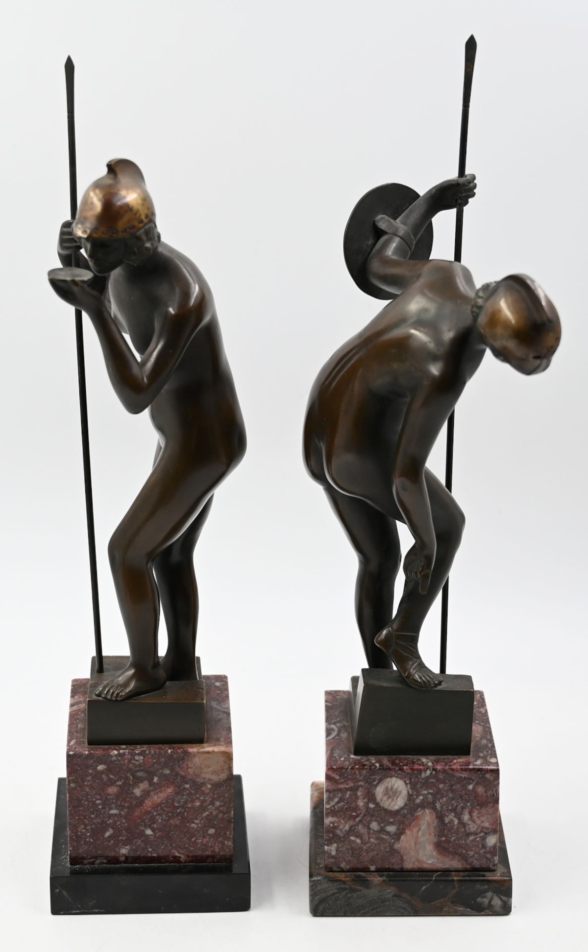 1 Pendant Statuetten je auf Sockel bez. E. BECK (wohl Else VON B. 1888-ca.1925) - Bild 4 aus 5