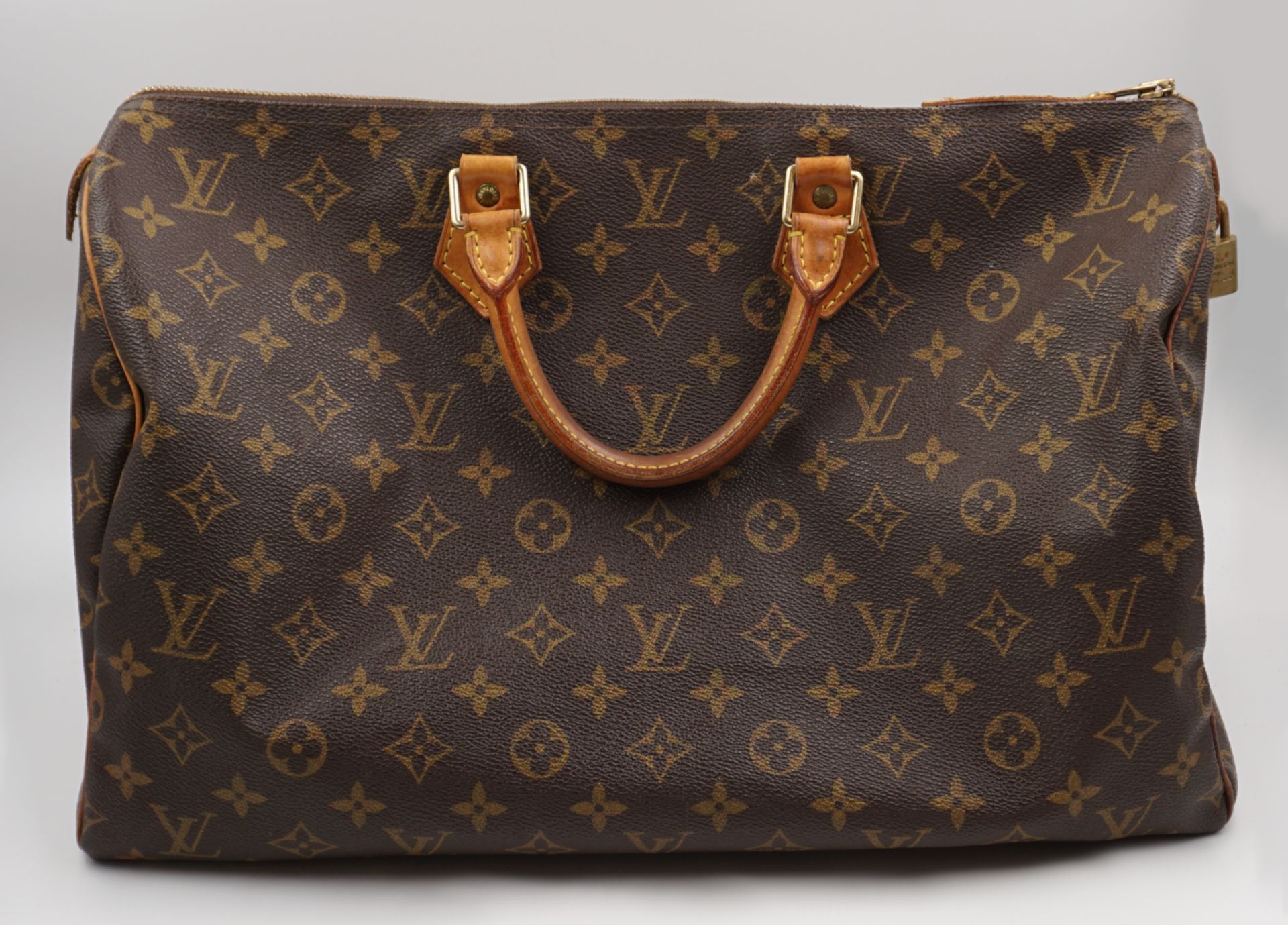 1 Damenhandtasche LOUIS VUITTON, Monogram, "Speedy", Größe 40, wohl 1980er Jahre, mit Schloss Nr. 31