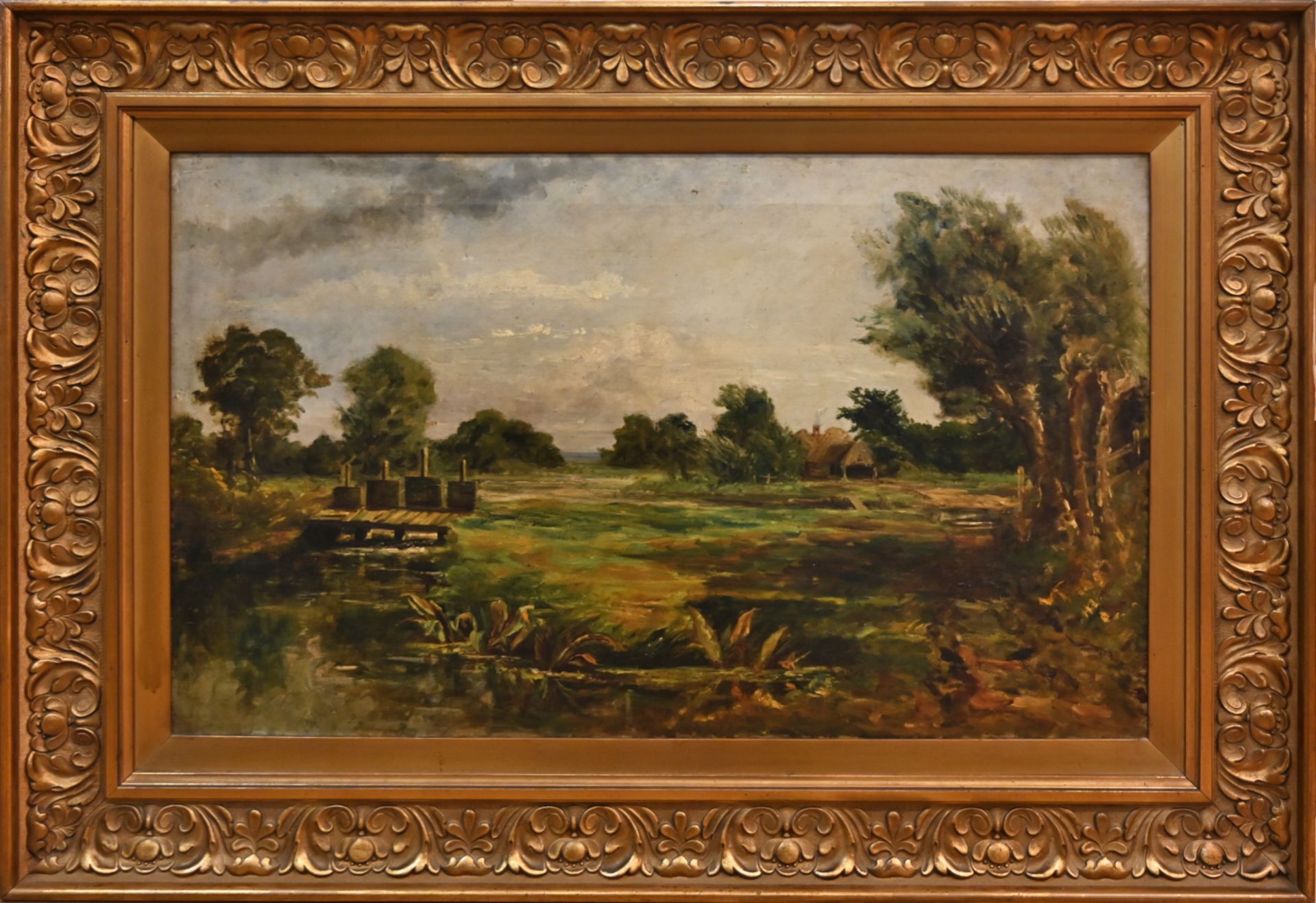5 Ölgemälde/Aquarell u.a.: 1x r.u. sign. Albert PROCTOR (wohl 1864-1909) "Flusslandschaft mit Brücke - Bild 2 aus 11