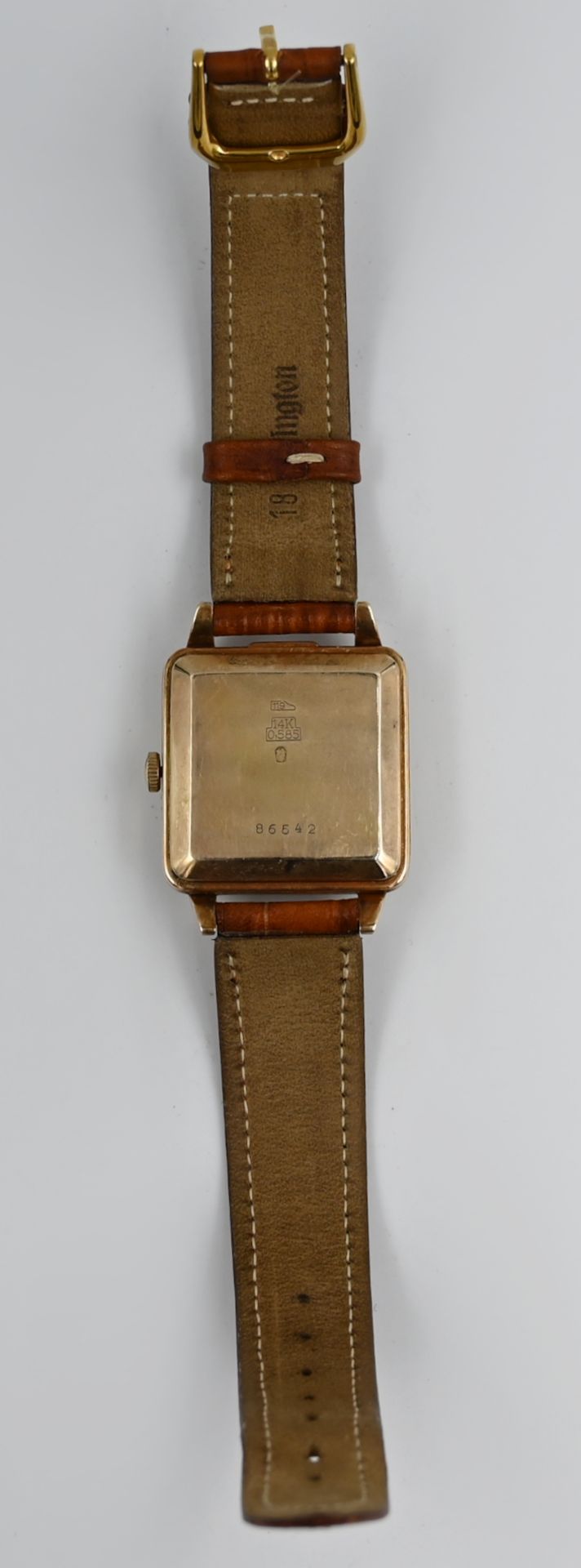 1 Armbanduhr ZENTRA, Gehäuse RG 14ct., Lederband ergänzt, wohl Automatik, Uhr läuft an, Asp./Gsp. - Image 2 of 2