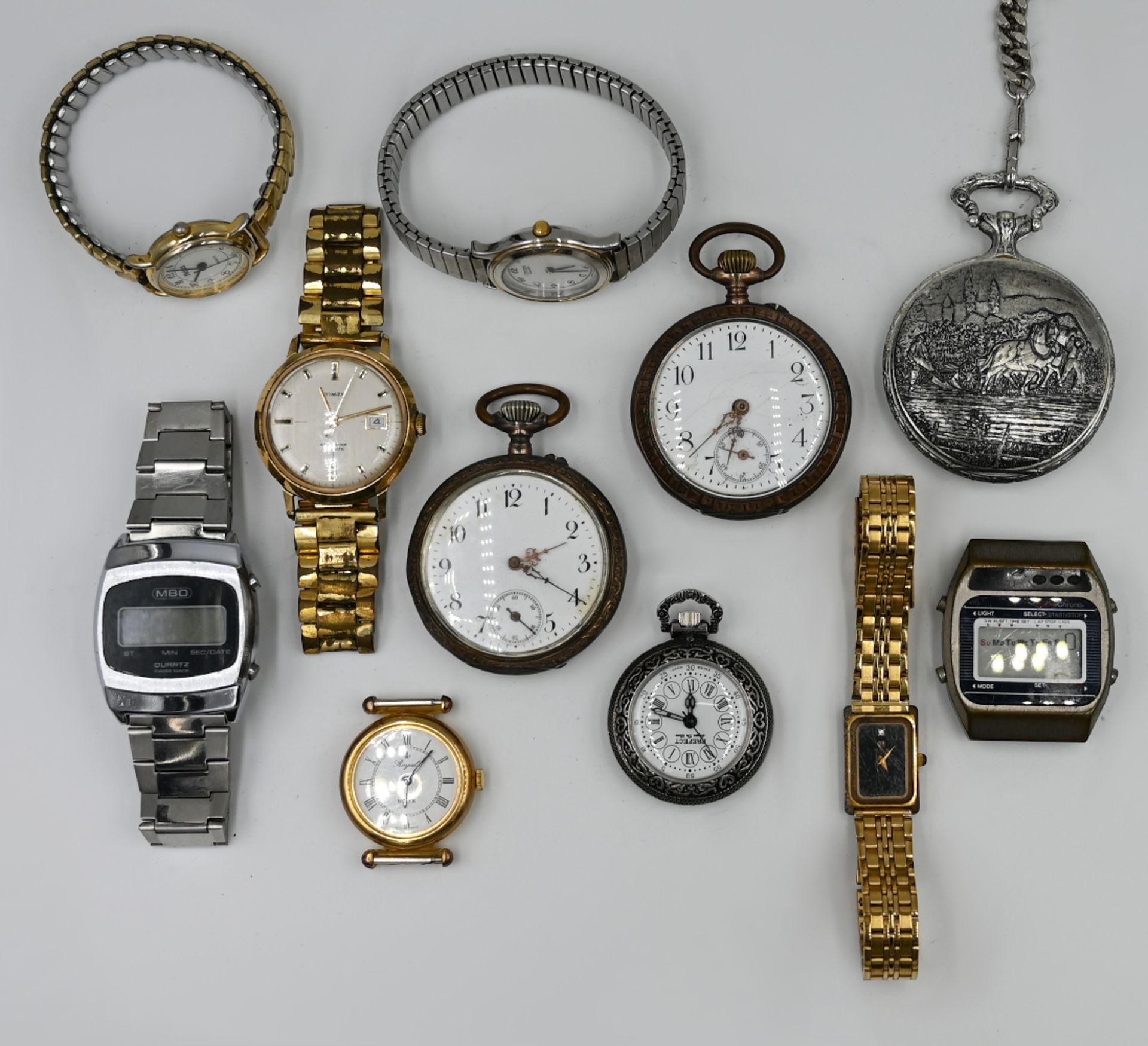 2 Taschenuhren je Silber 800, je um 1900, sowie 1 Konvolut Armband-/Taschenuhren: z.T. Metall, je ve - Bild 2 aus 2