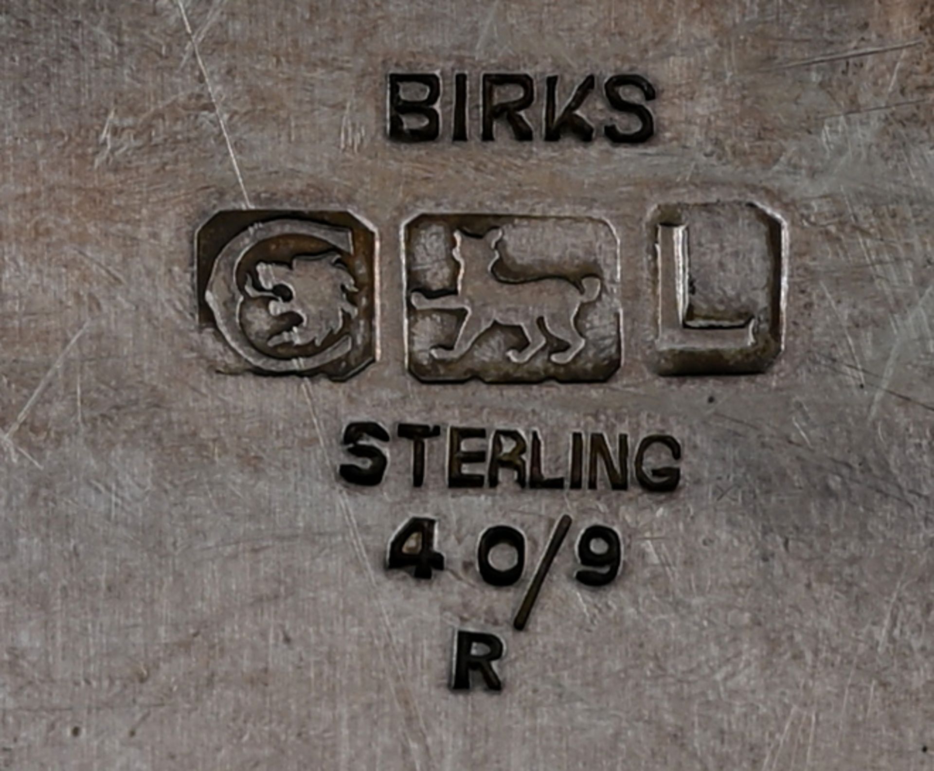 1 Serviertablett Sterlingsilber Canada Montreal, Quebec, 1946, Henry BIRKS & Sons,  - Bild 2 aus 3