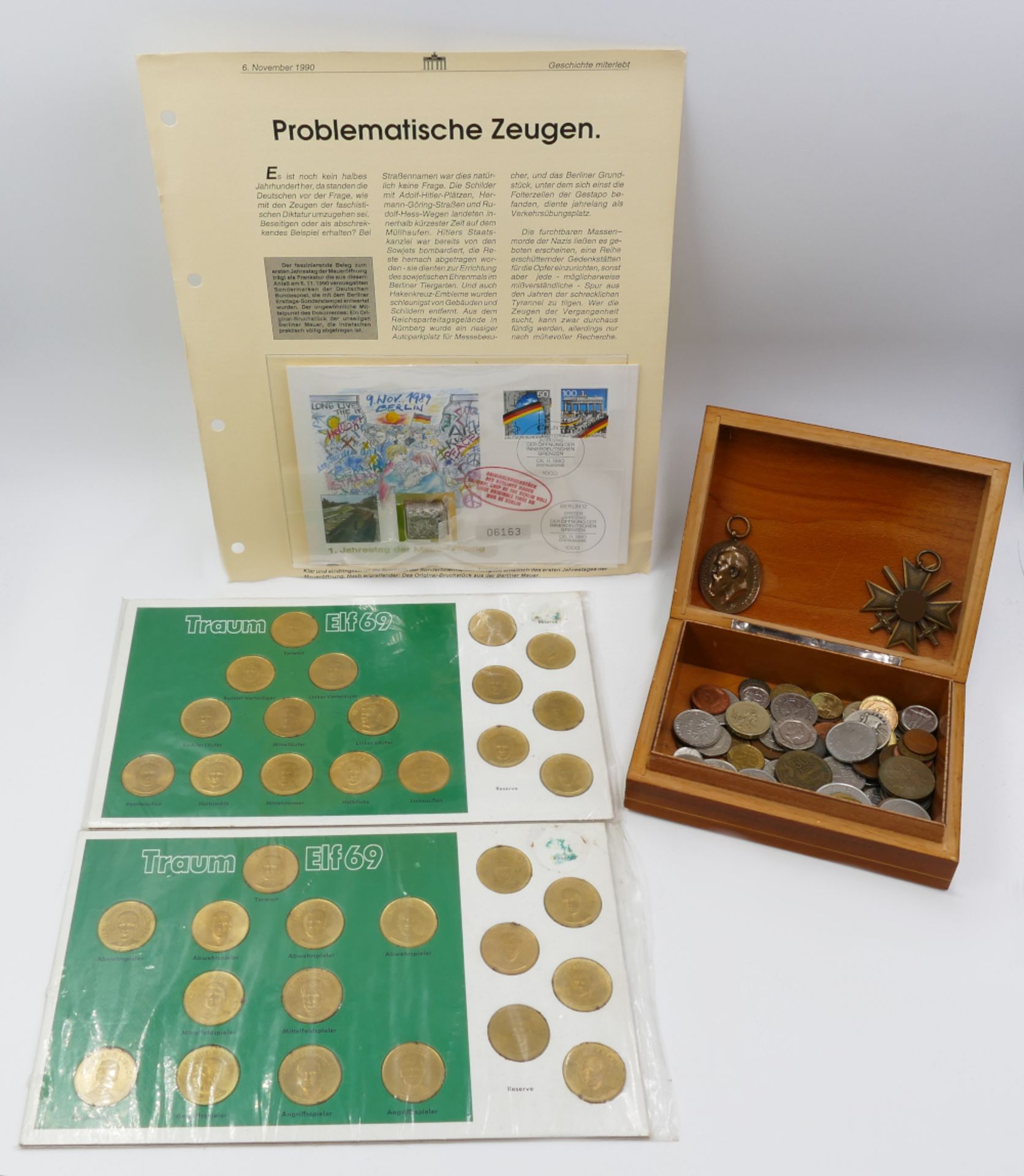 1 Konv. Münzen/Medaillen: Silber, Metall u.a., BRD 5/10 DM Gedenkmünzen, Barren, Dt. Reich, Banknote - Bild 7 aus 7
