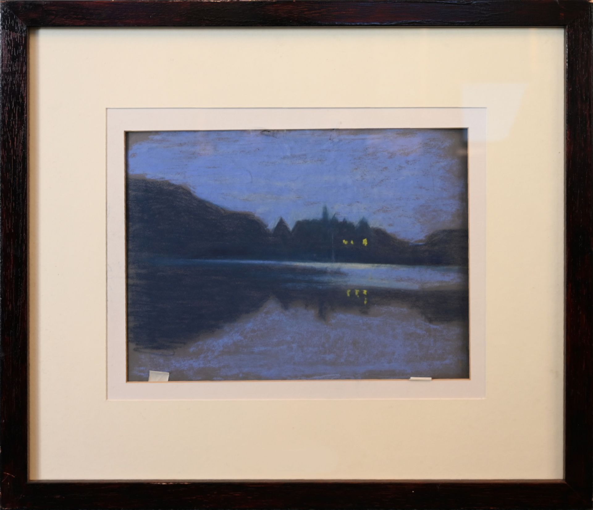 1 Pastell unsign. 20.Jh., "Abendstimmung", ca. 29x37cm, z.T. besch.,  RhG, Asp.  - Bild 2 aus 3