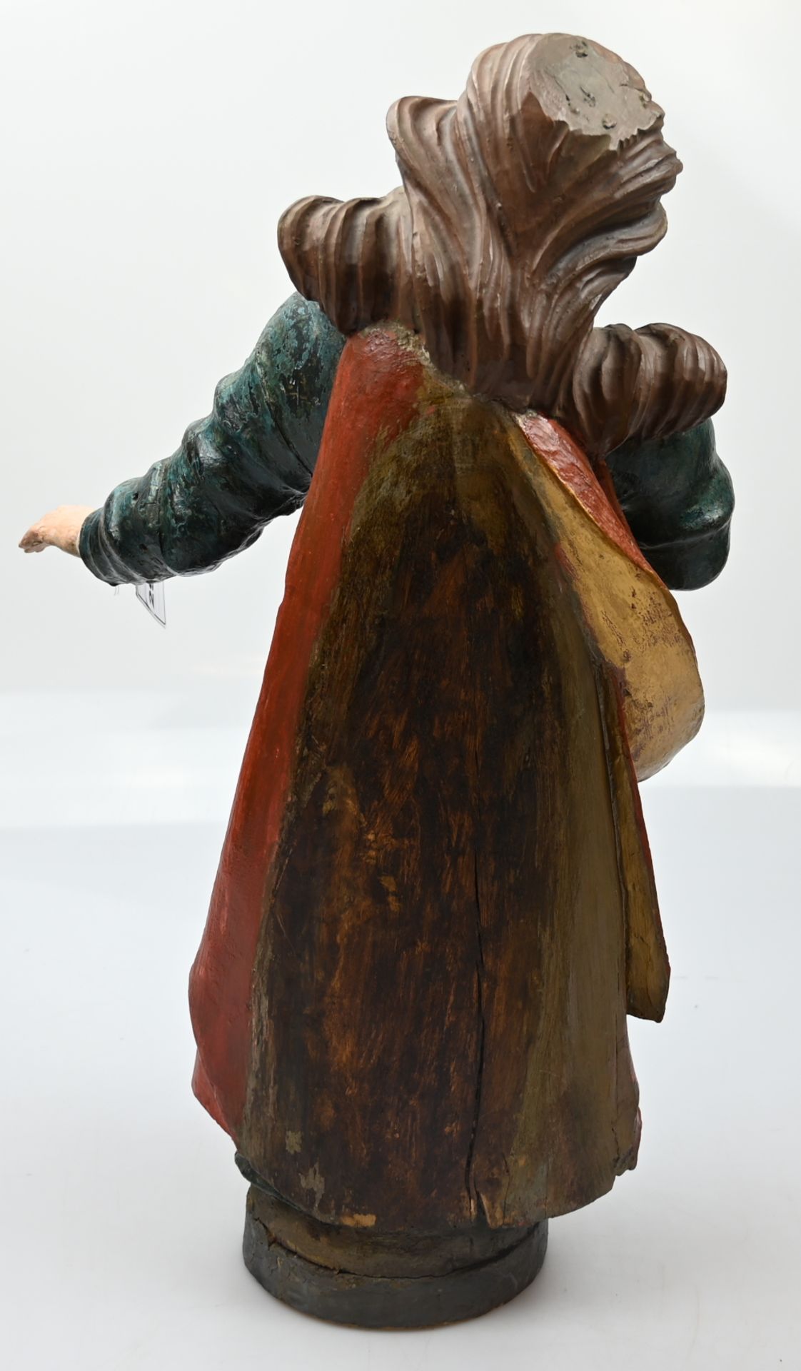 1 Holzfigur wohl 18./19. Jh. "Fürbittende Madonna" bemalt/neu gefasst, H ca. 61cm,  - Bild 3 aus 4