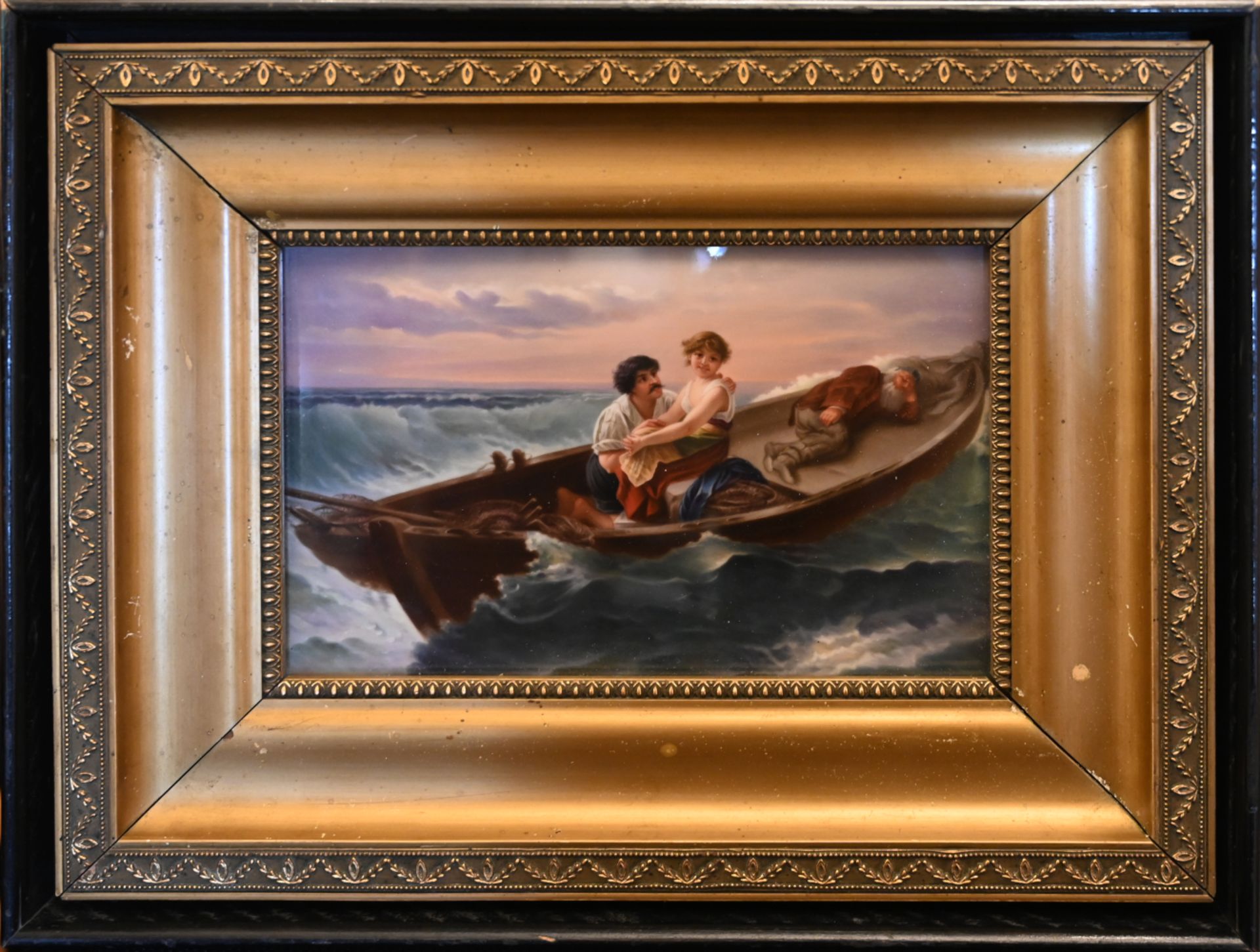 1 Porzellanbild unsign./Kopie nach Wilhelm KRAY (wohl 1828-1889) "Des Meeres und der Liebe Wellen" - Image 2 of 3