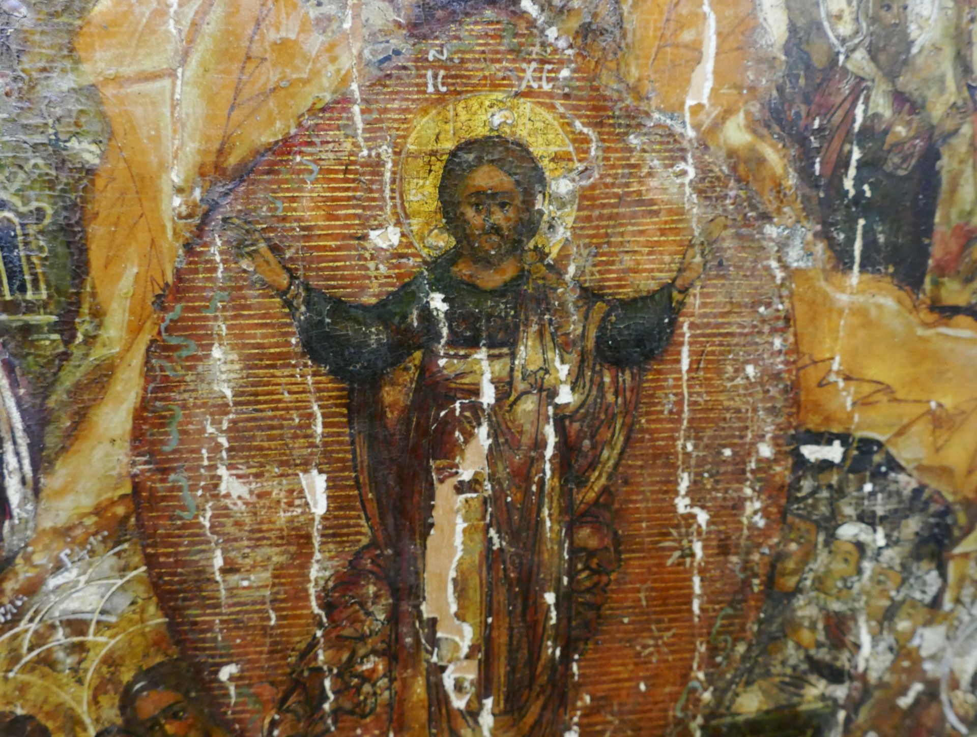 1 großformatige Ikone wohl Russalnd 19. Jh. mit Szenen aus dem Leben Jesu, ca. 69x53cm, - Image 2 of 3