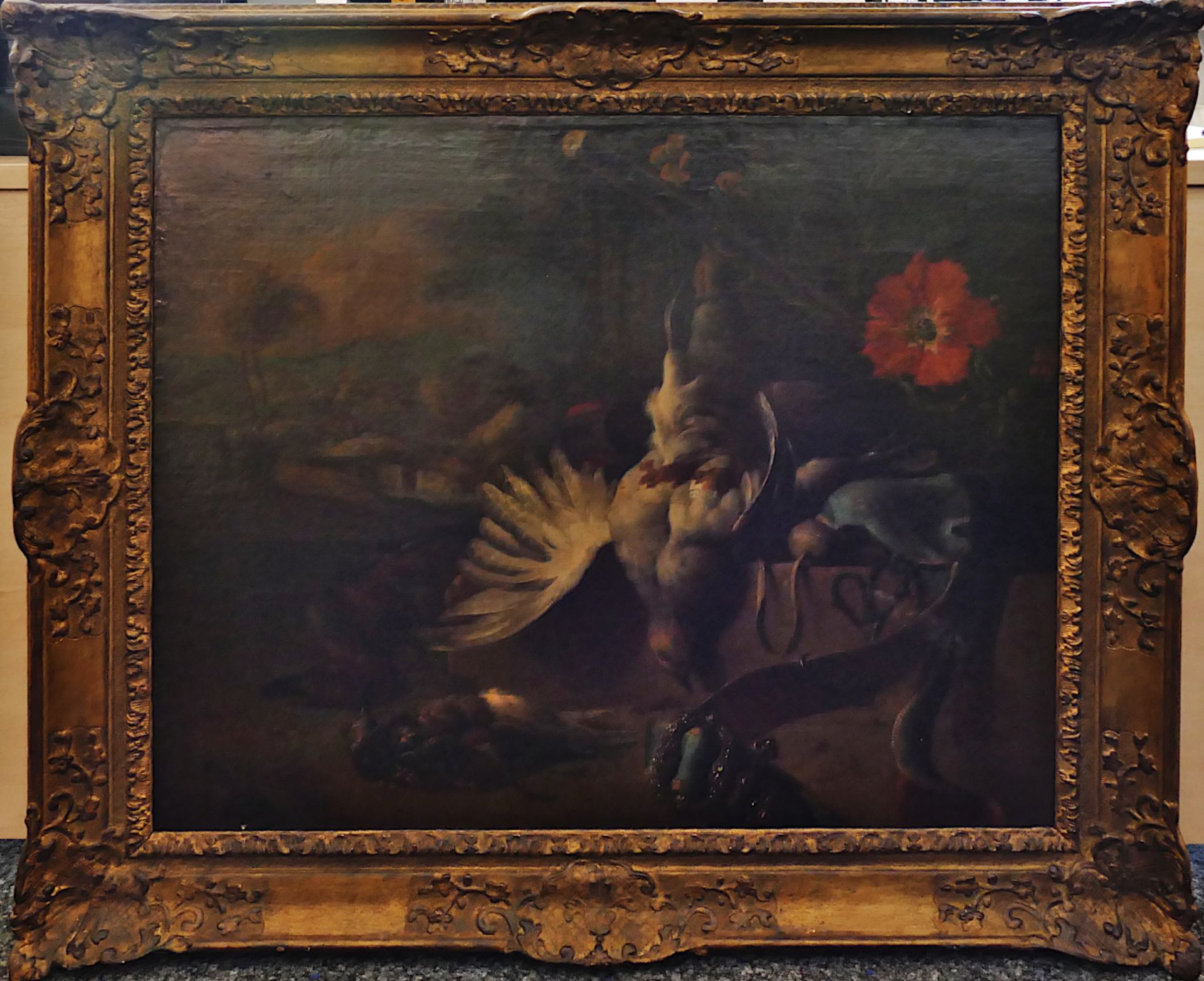 1 Ölgemälde unsign./Kopie nach Jan WEENIX (wohl 1642-1719) "Jagdstillleben mit Rebhuhn" - Image 2 of 3