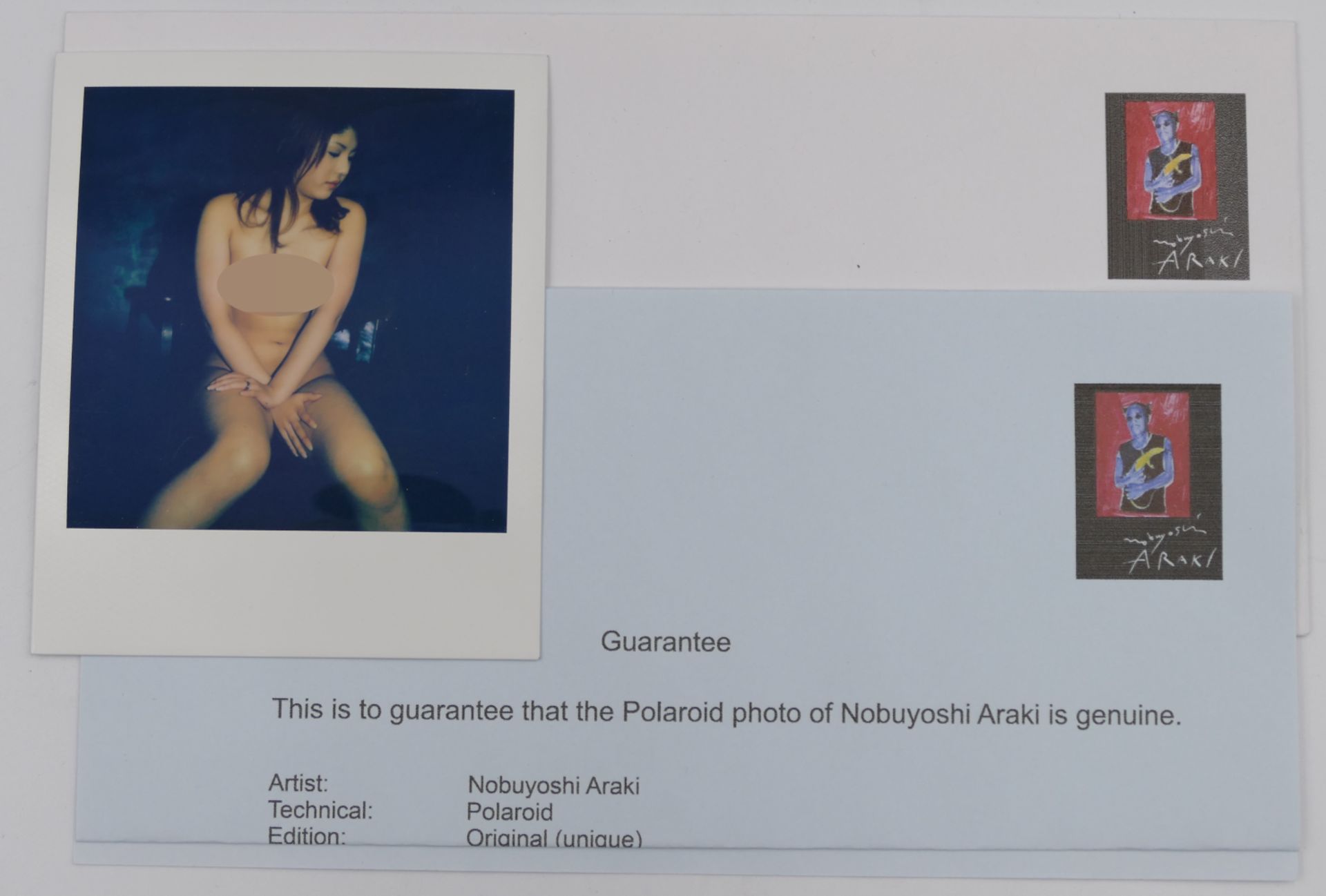 6 Polaroid-Fotographien je handsign. Nobuyoshi ARAKI (wohl *1940 Minowa/Tokio) mit versch. Aktaufnah