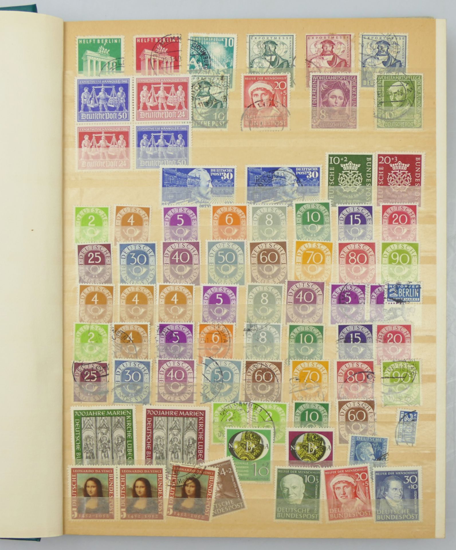 9 Briefmarkenalben BRD, Berlin, 3. Reich, Saarland, Polen, min. Blöcke, Posthornsatz vollständig ges