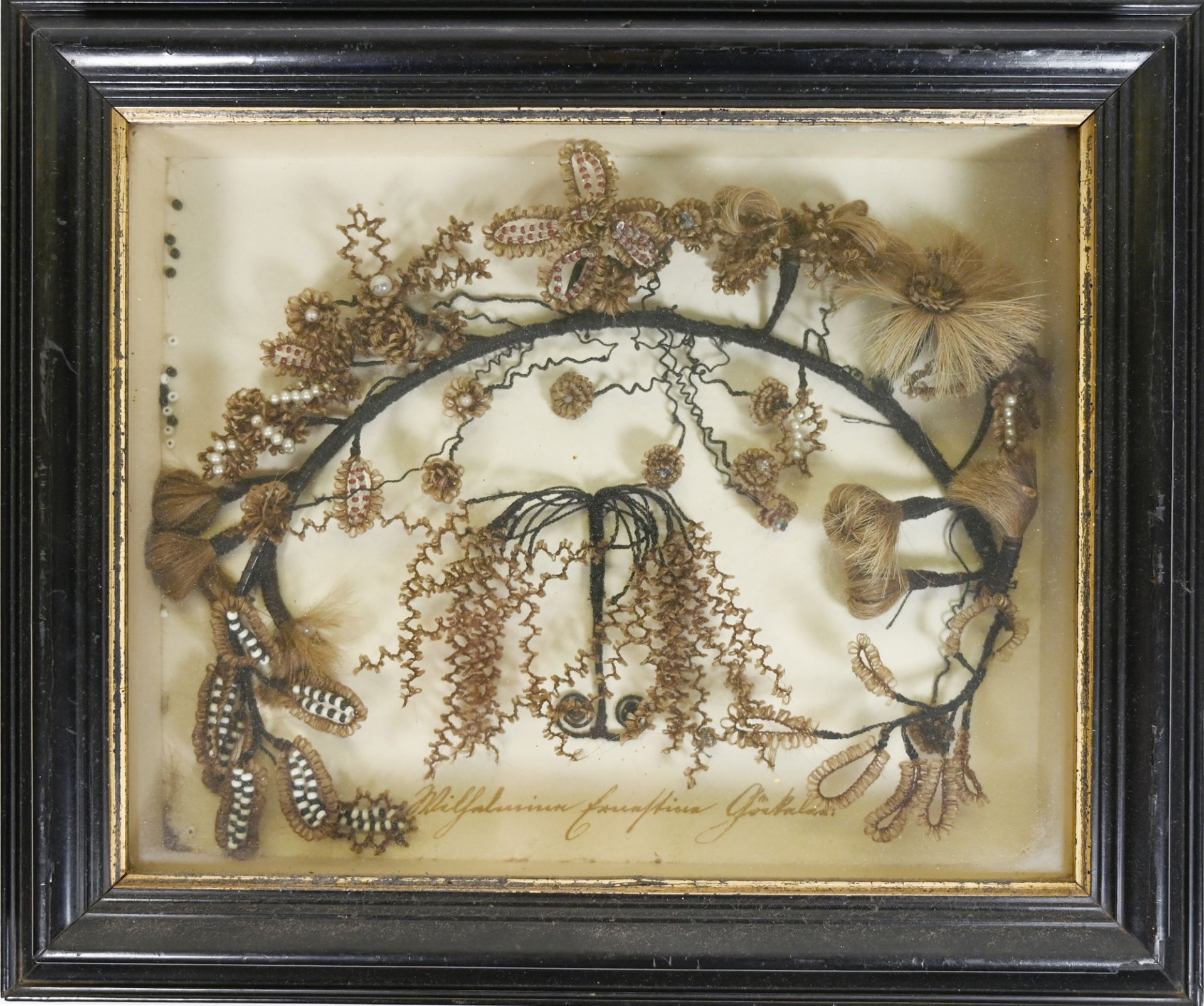 Biedermeier-Haarkranz, 22 x 27 cm