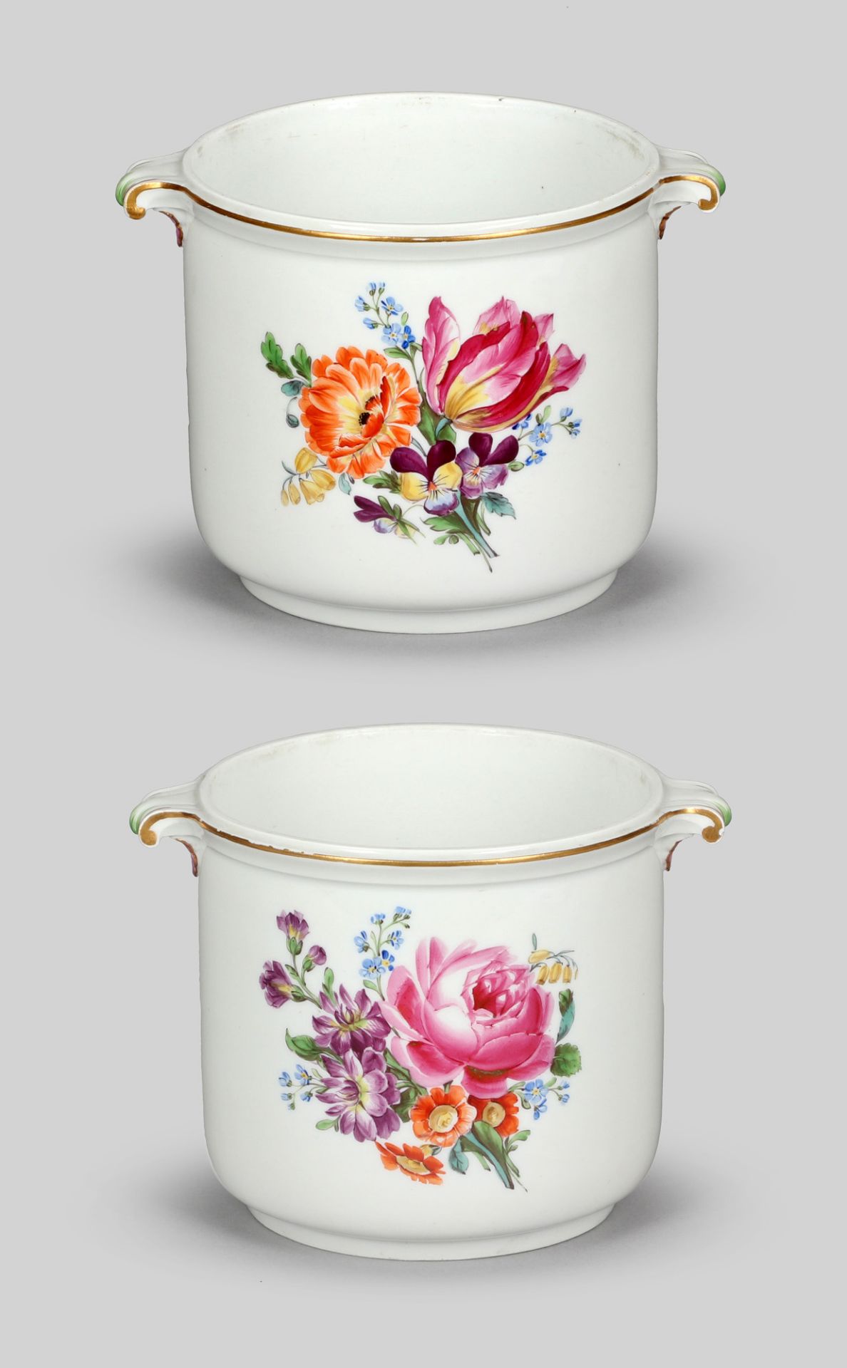 Zwei Cachepots, Meissen, Marcolini