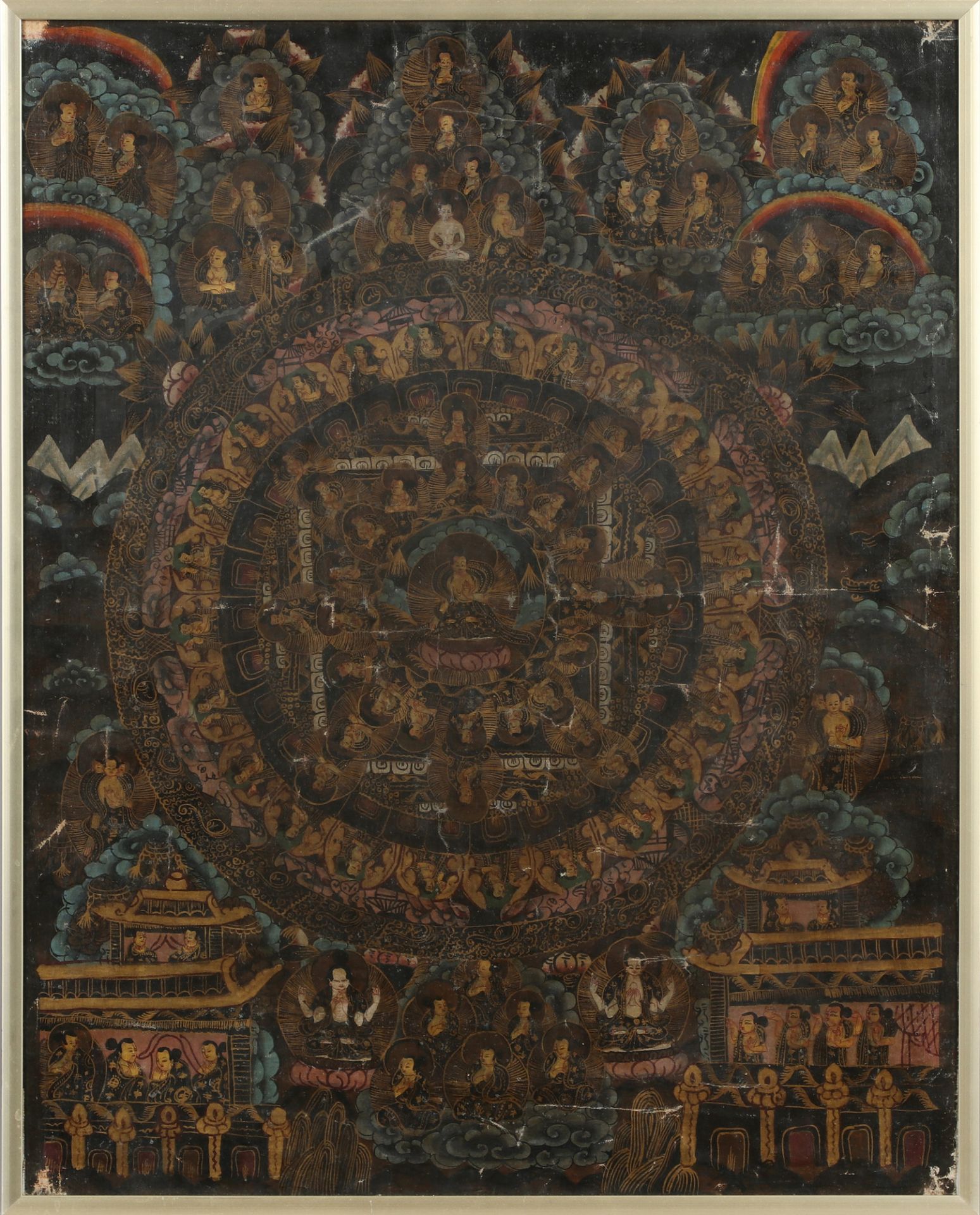 Thangka, um 1900, 50 x 40 cm