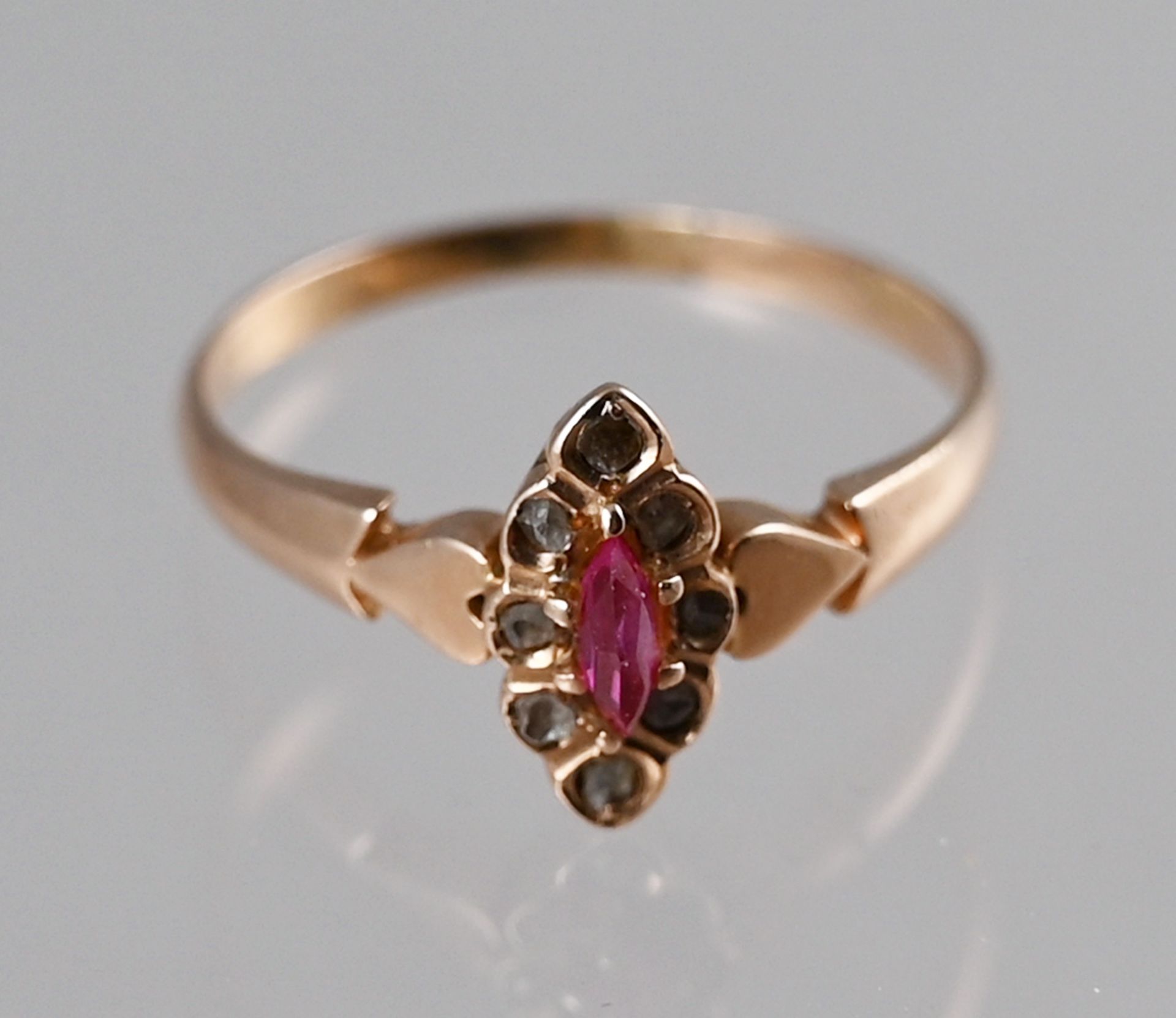 Ring, um 1920-1930, 585 Roségold