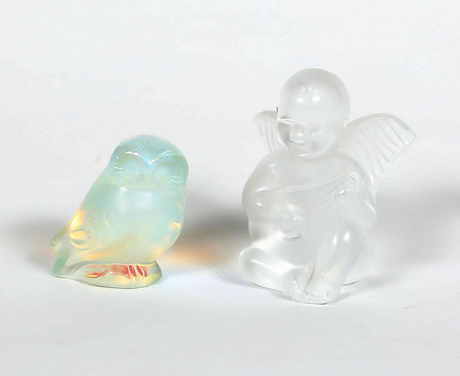 Lalique, France, zwei Glasskulpturen