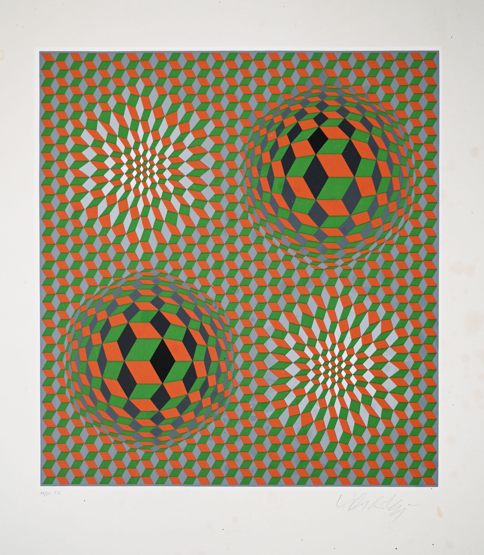 Victor Vasarely, r.u.handsig.